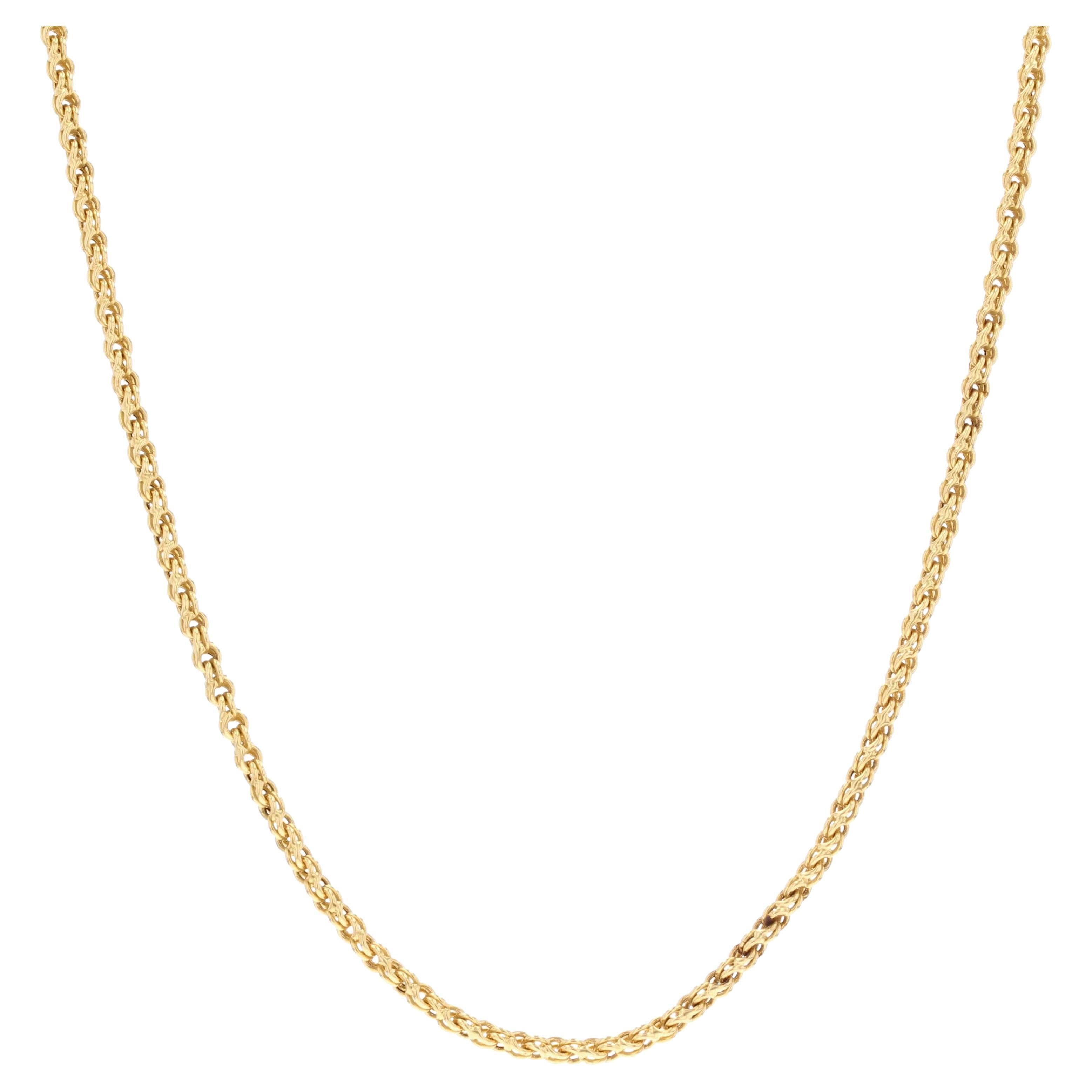1960s Double Jaseron Mesh 18 Karat Yellow Gold Chain Necklace