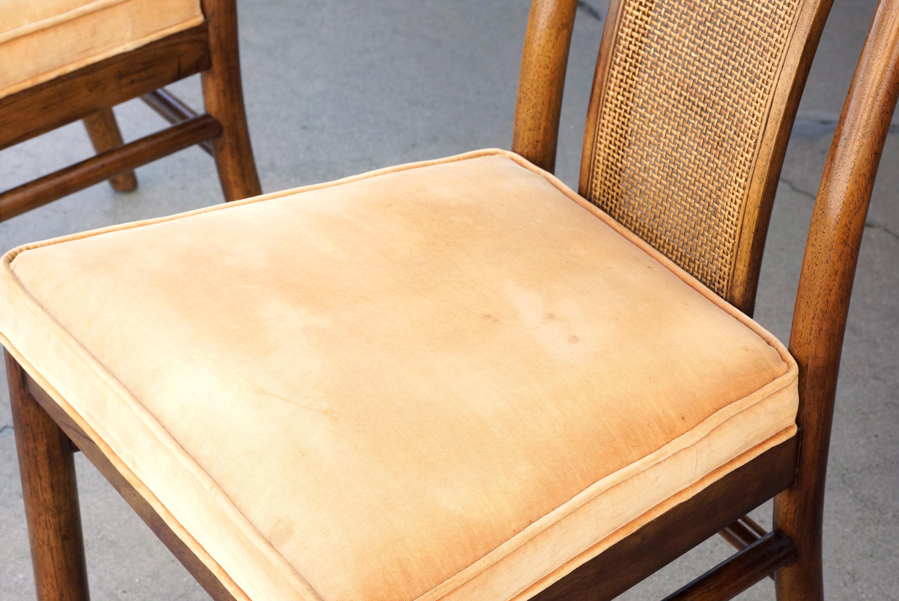 Mid-Century Modern 1960s Double-Leaf Dining Table with Eight Chairs by Drexel