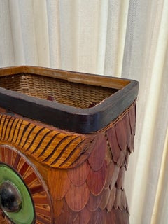 Portaombrelli/scultura a forma di gufo bifronte degli anni '60