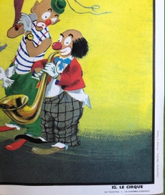 1960s Double-Sided School Poster by Oge-Hachette, the Circus and the Kids Room