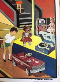 1960s Double Sided School Poster by Oge-Hachette, The Grand Department Store