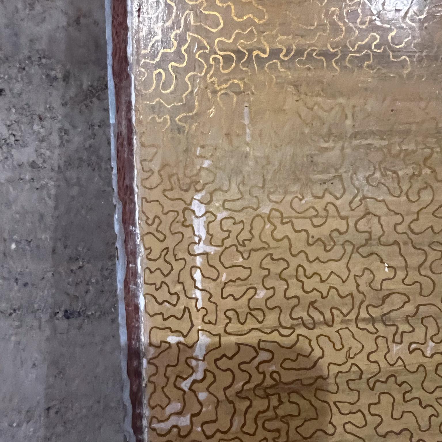 1960s Double Sided Wood Door Panel in Gold Leaf Mexico 8