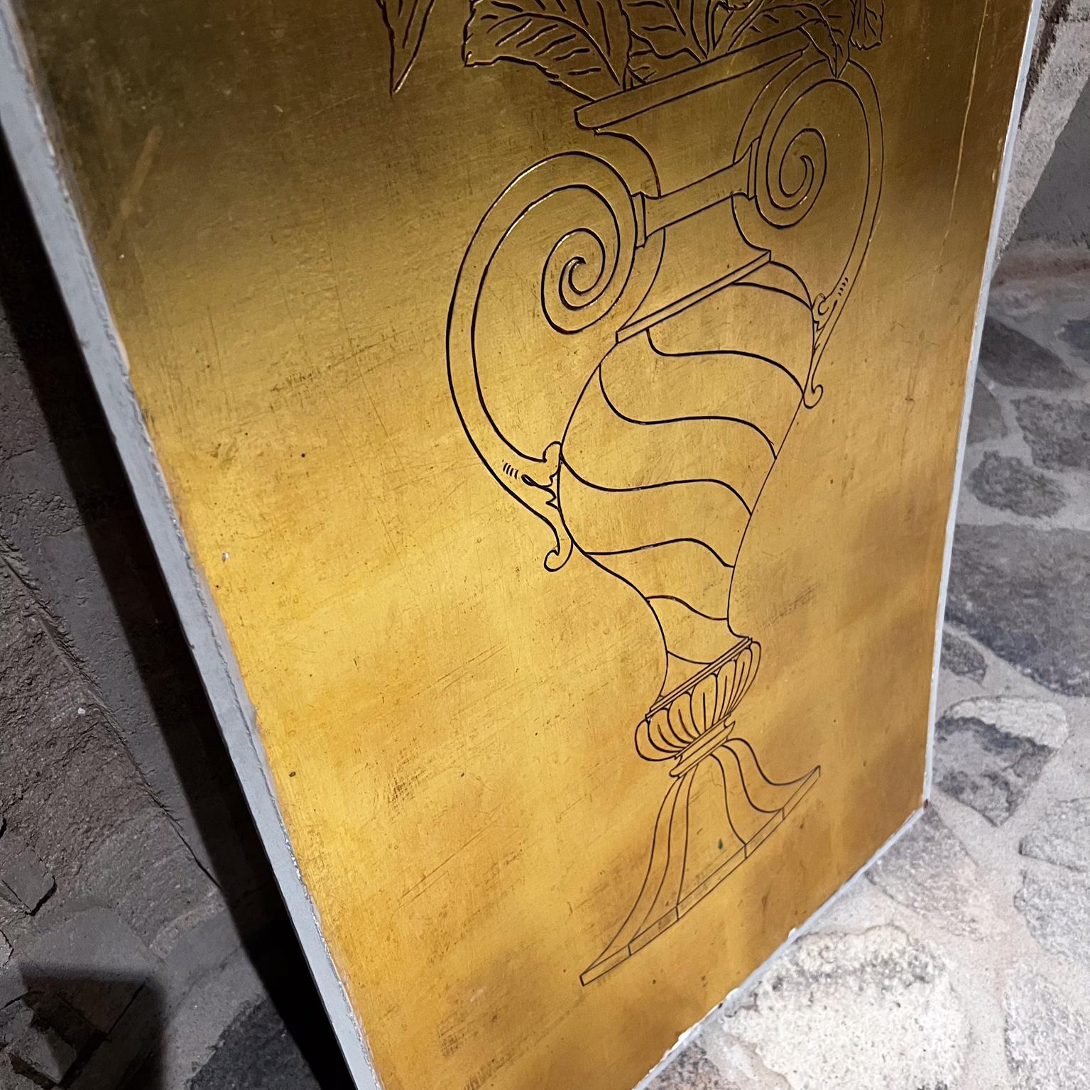 Mid-20th Century 1960s Double Sided Wood Door Panel in Gold Leaf Mexico For Sale