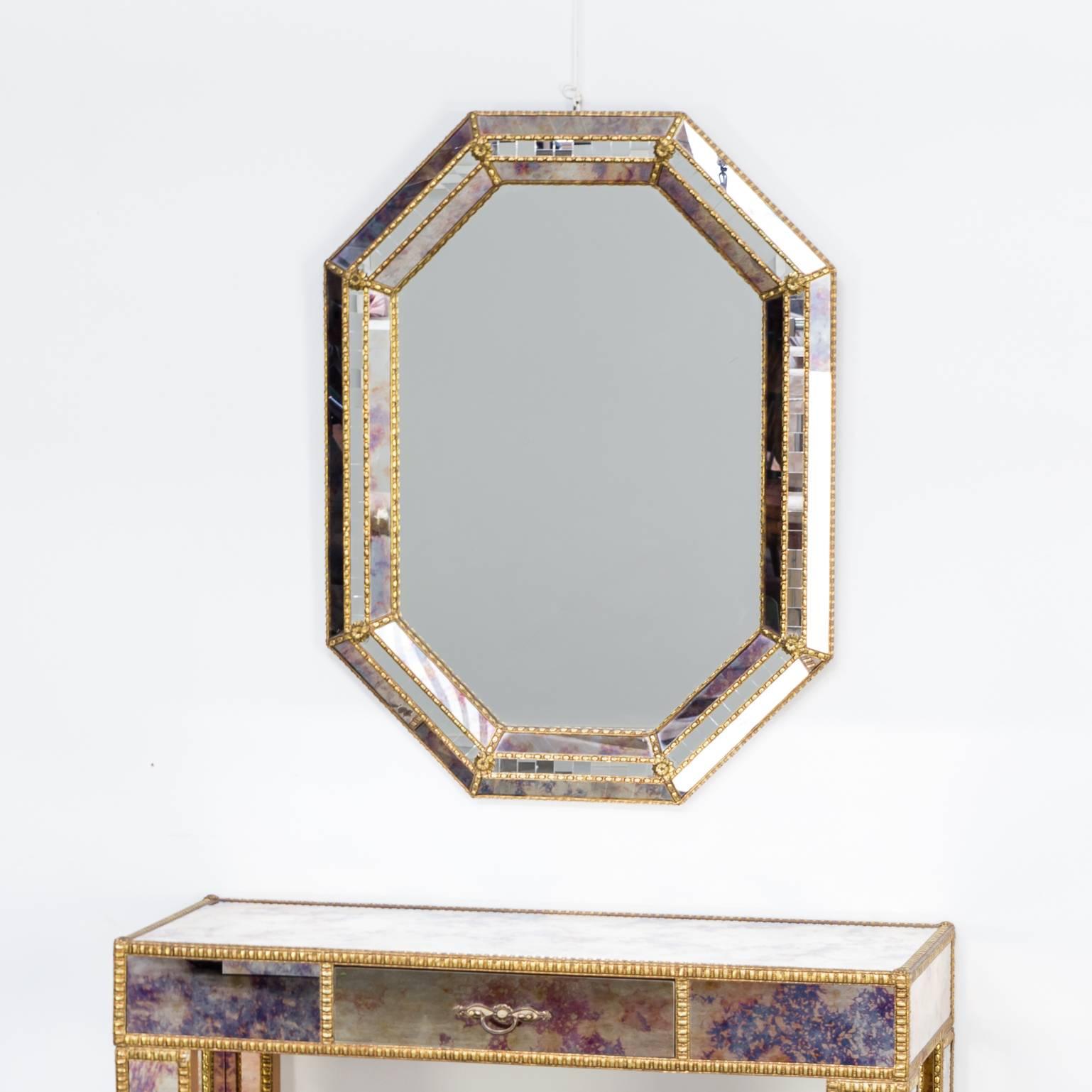 1960s Dressing Table with Mirror in Regency Style For Sale 1