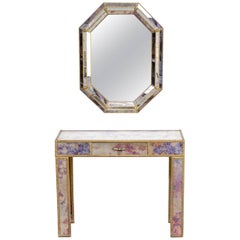 1960s Dressing Table with Mirror in Regency Style