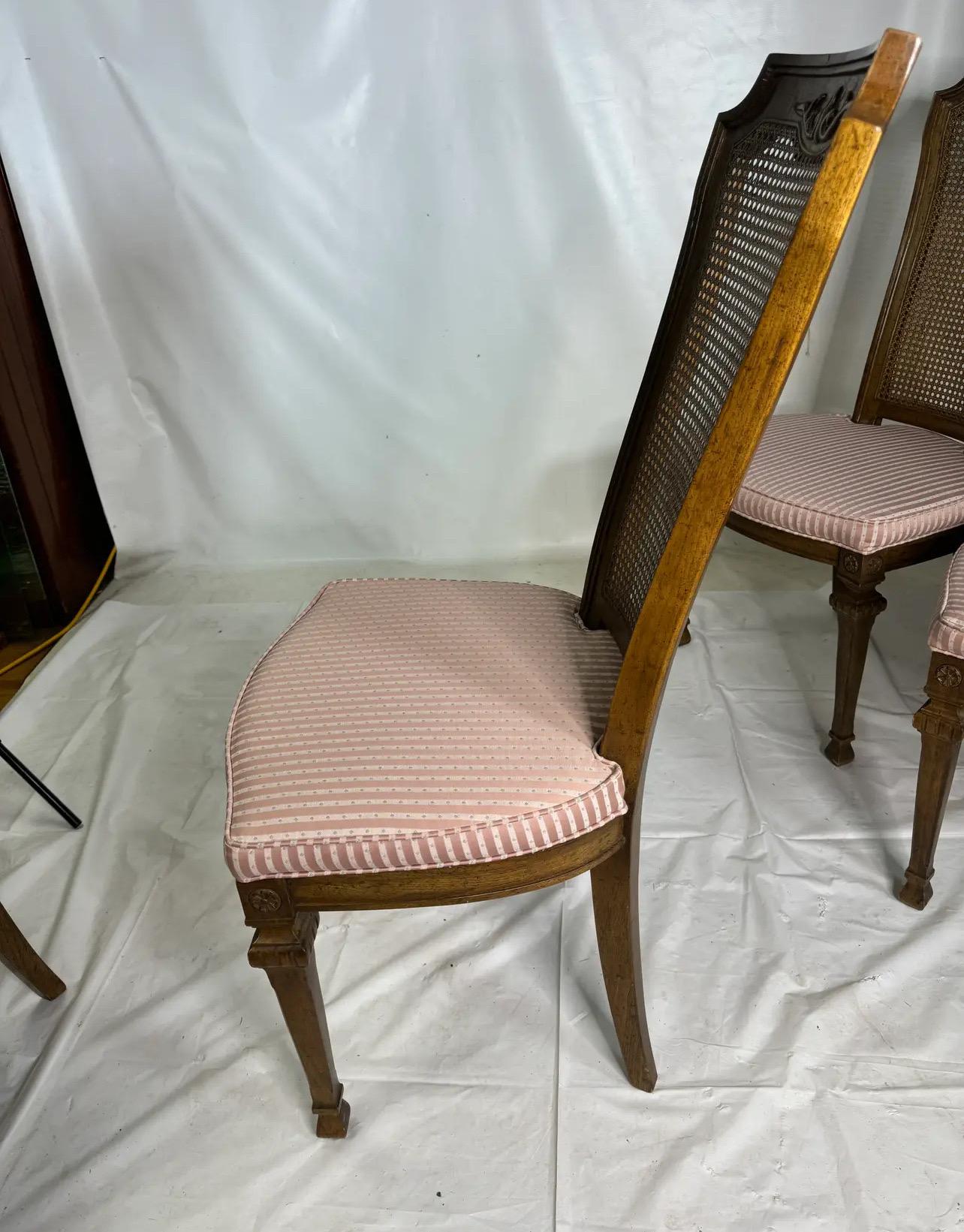 1960s Drexel Cane Back Dining Chairs- Set of 6 Bon état - En vente à Esperance, NY