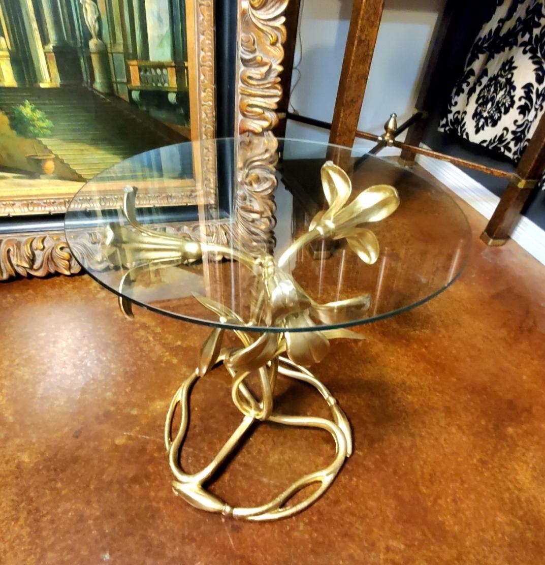 1960s Drexel Et Cetera Furniture Collection Gilded Lily Cigarette Table For Sale 3