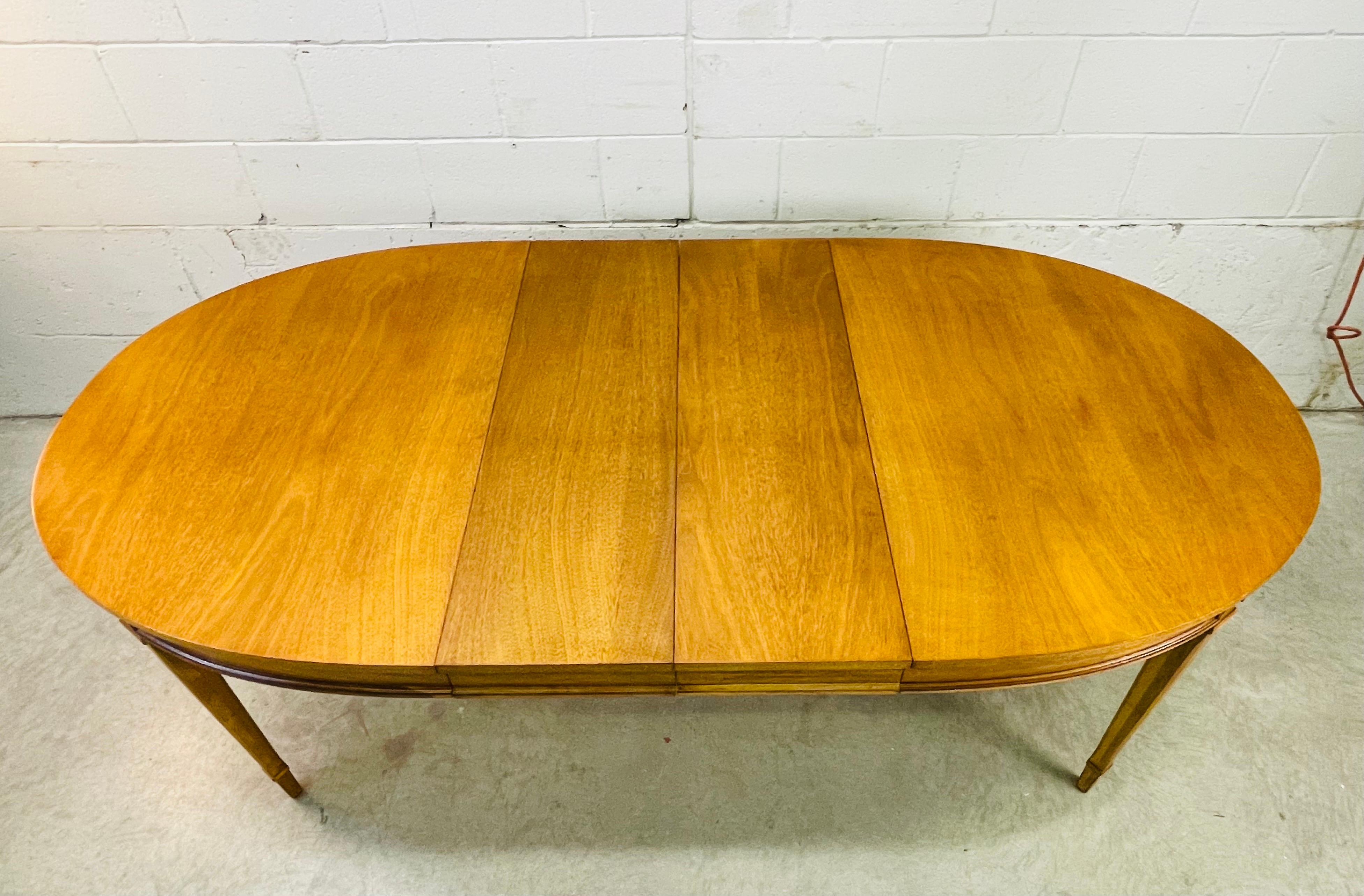 1960s Drexel Oval Mahogany Dining Room Table For Sale 3