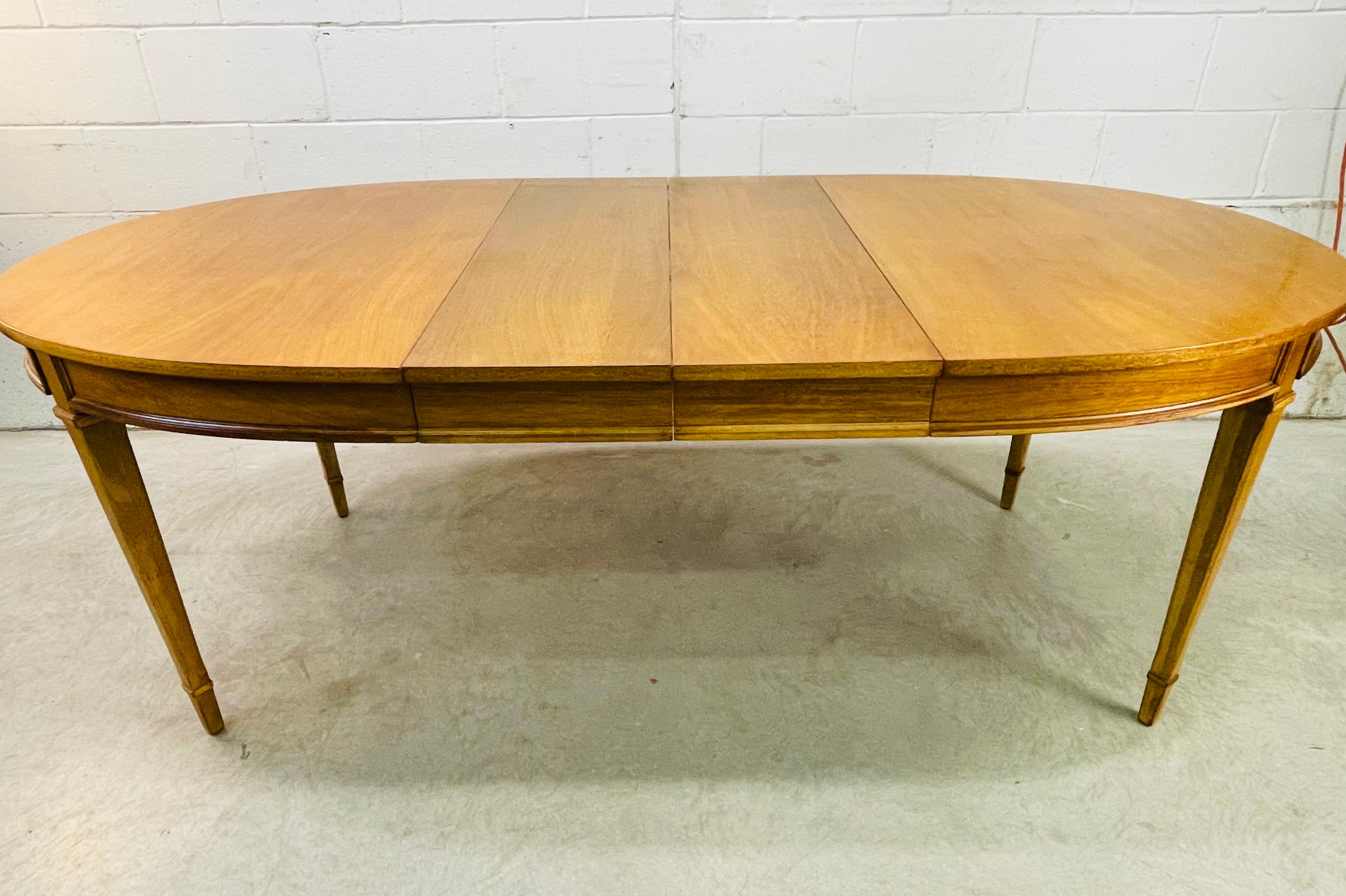 1960s Drexel Oval Mahogany Dining Room Table For Sale 4