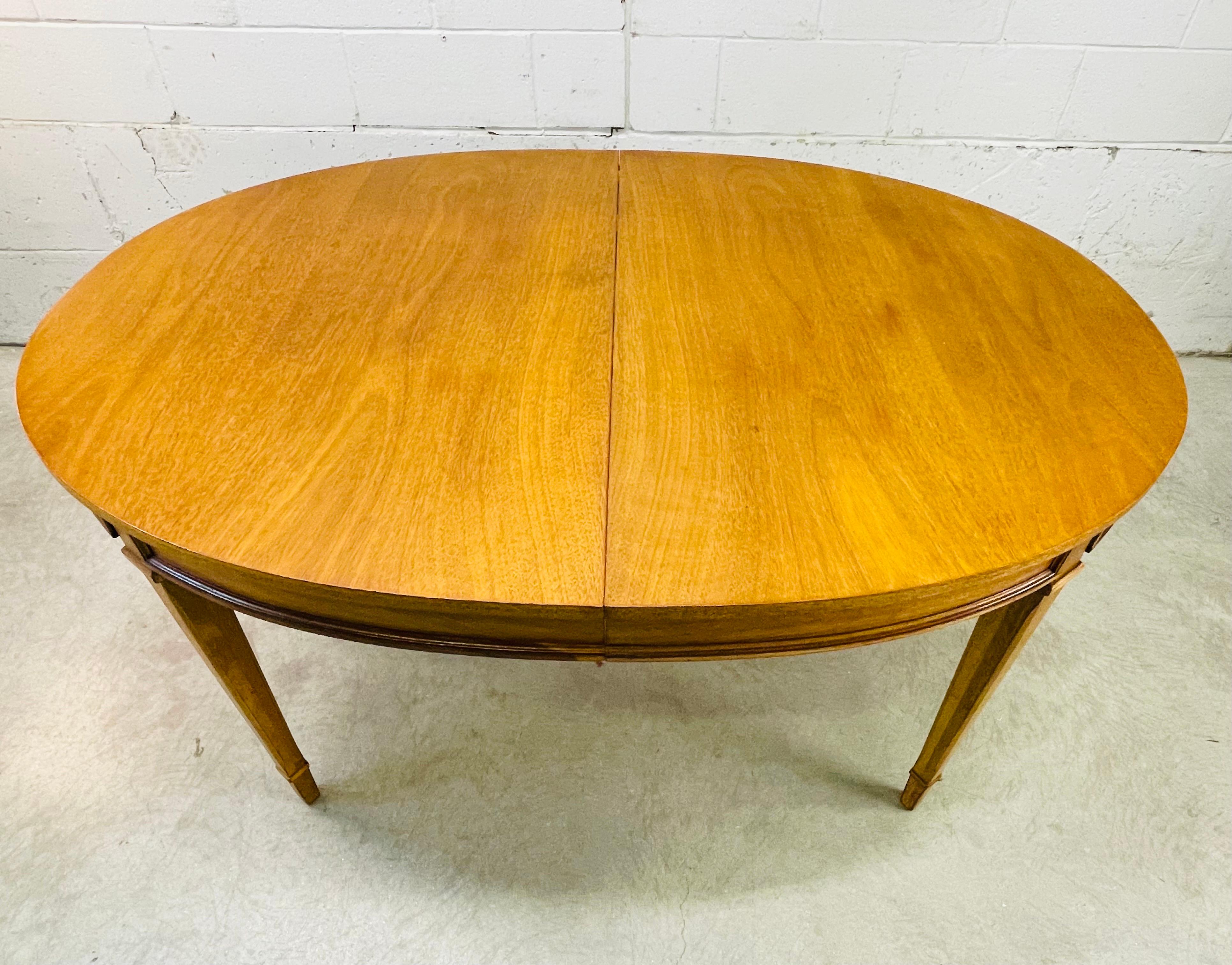 20th Century 1960s Drexel Oval Mahogany Dining Room Table For Sale