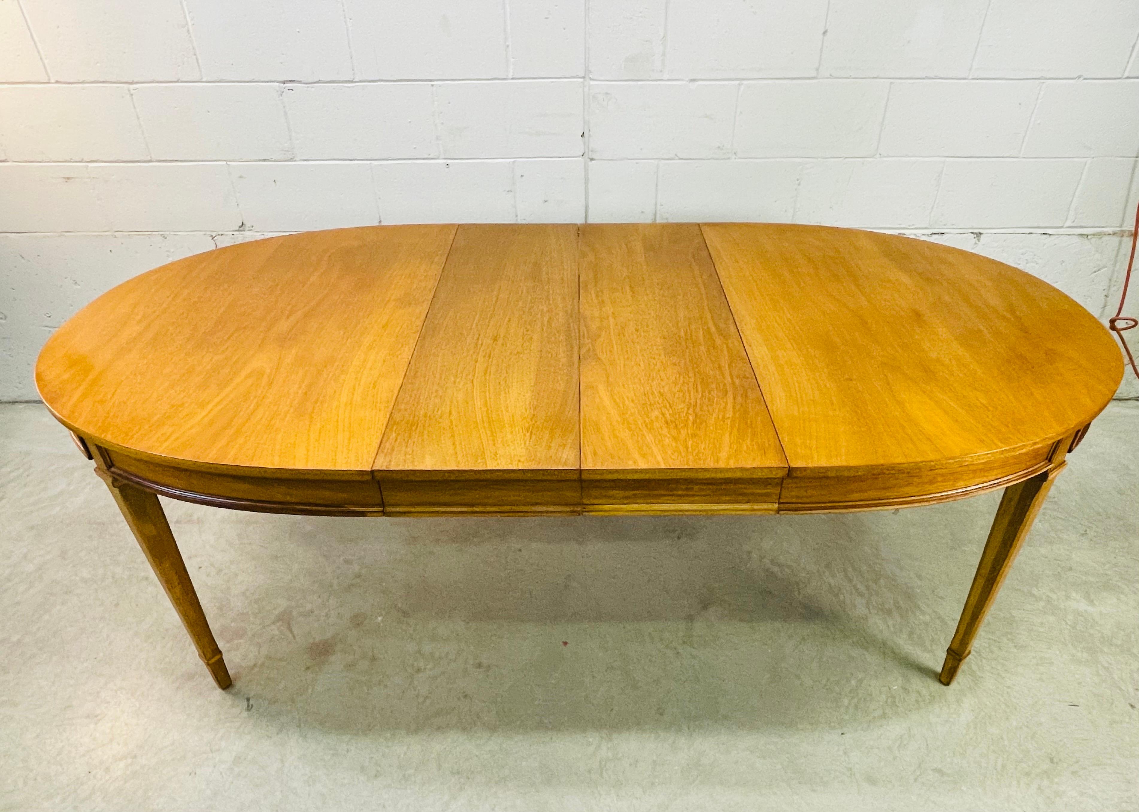 1960s Drexel Oval Mahogany Dining Room Table For Sale 2