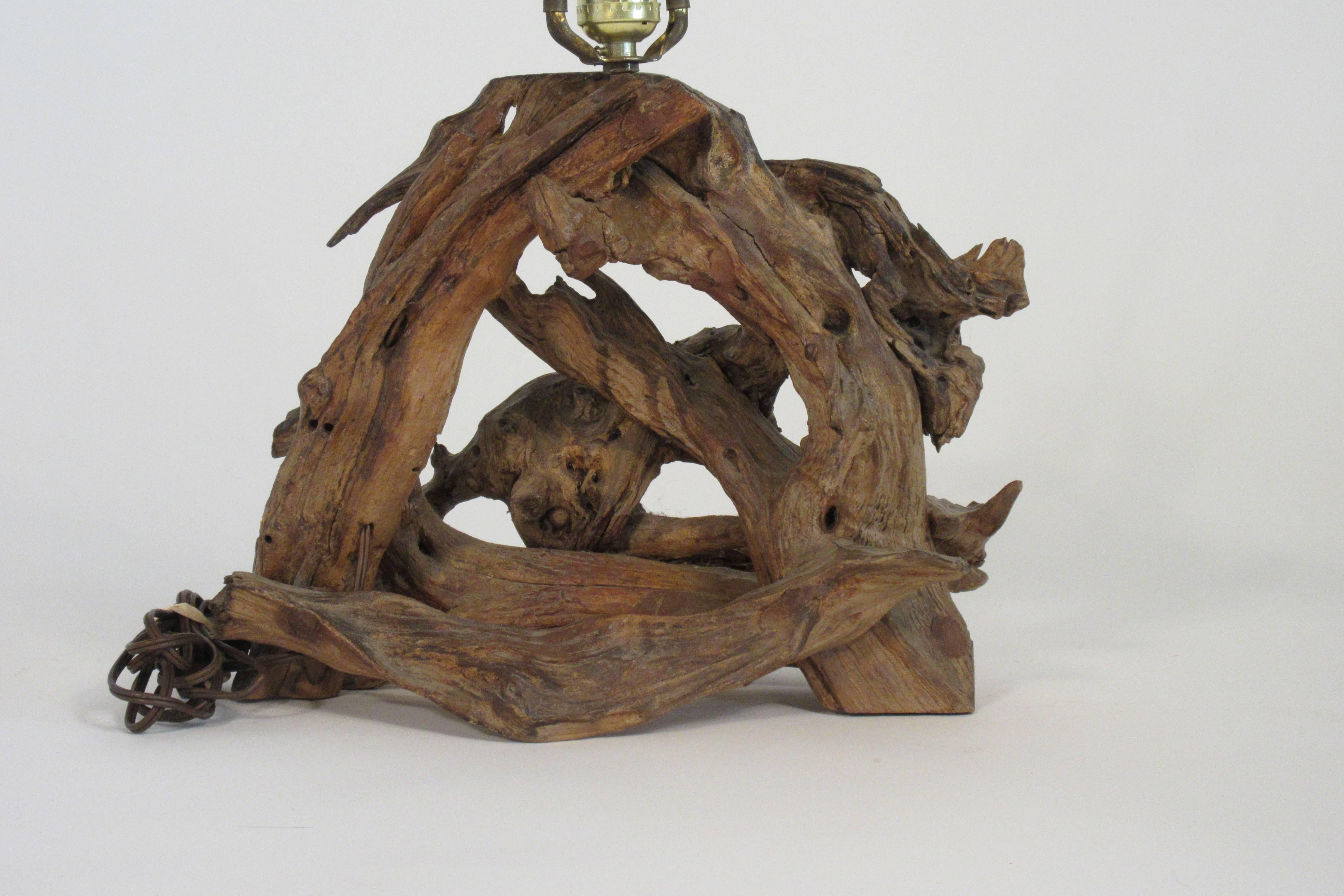 Mid-20th Century 1960s Drift Wood Lamp For Sale