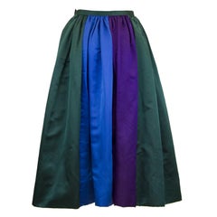 Vintage 1960's Duchesse Satin Color Block Evening Skirt