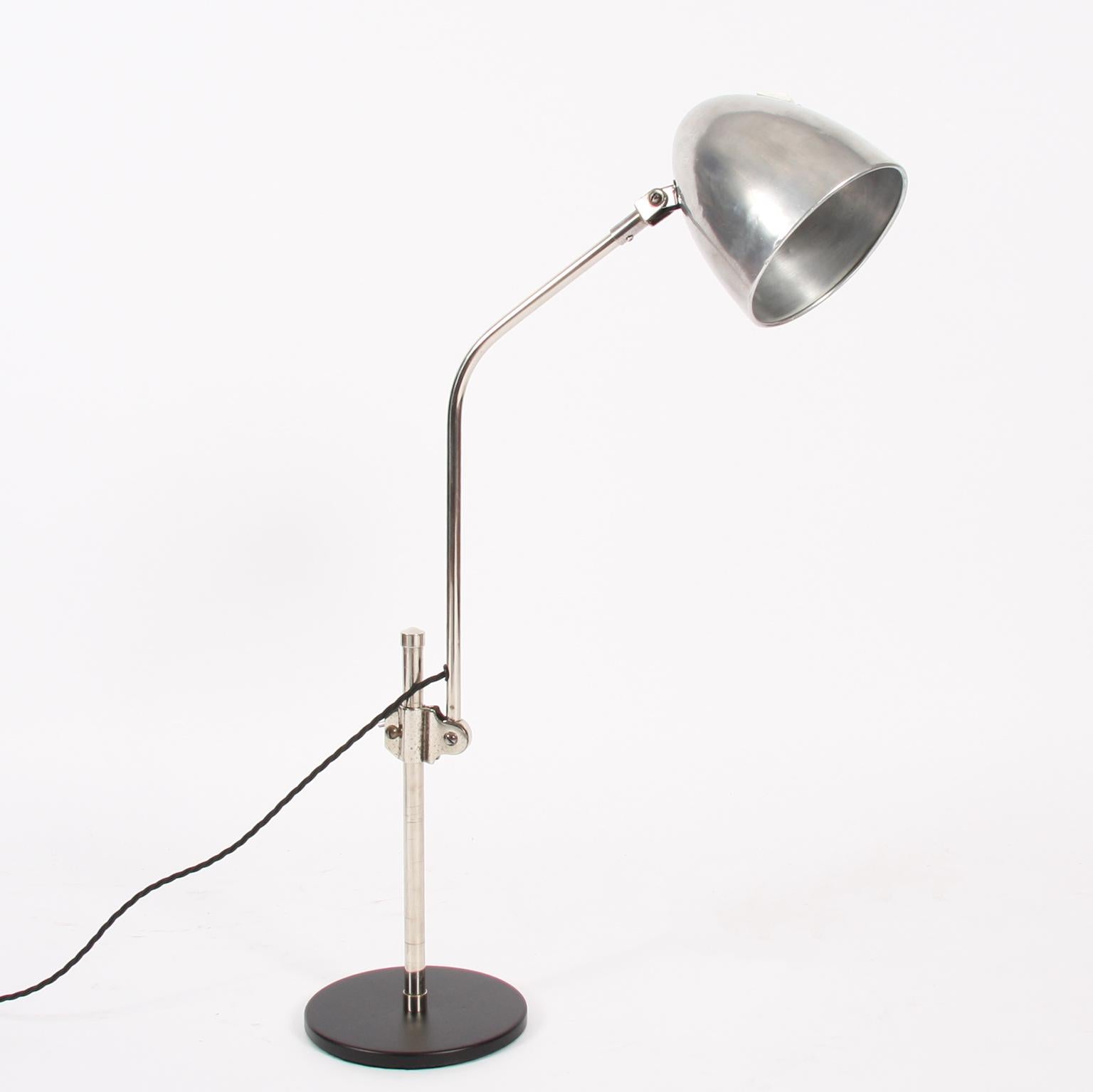 Dutch, circa 1960

A Dutch desk lamp with aluminium shade. 

Rewired and PAT tested.