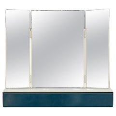 1960's Dutch Brabantia Trifold Spiegel mit blauem Regal