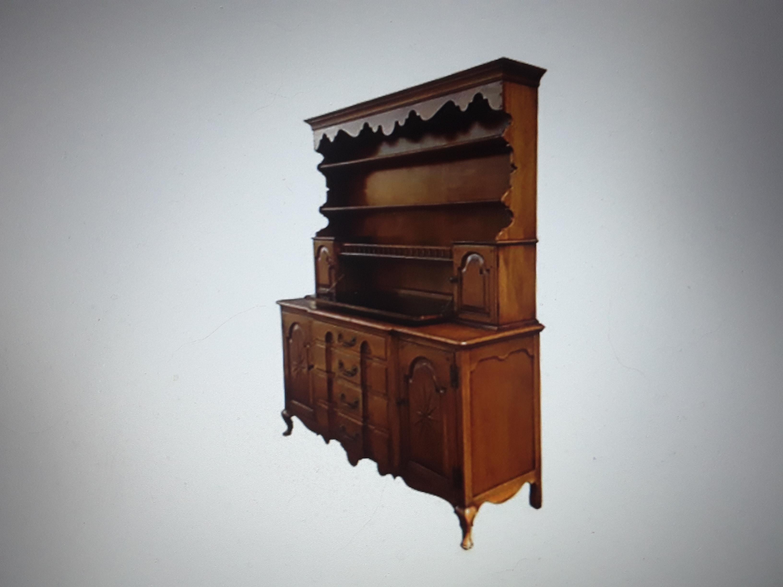 Wood 1960;s Dutch Colonial Breakfront Cabinet/ Cupboard For Sale