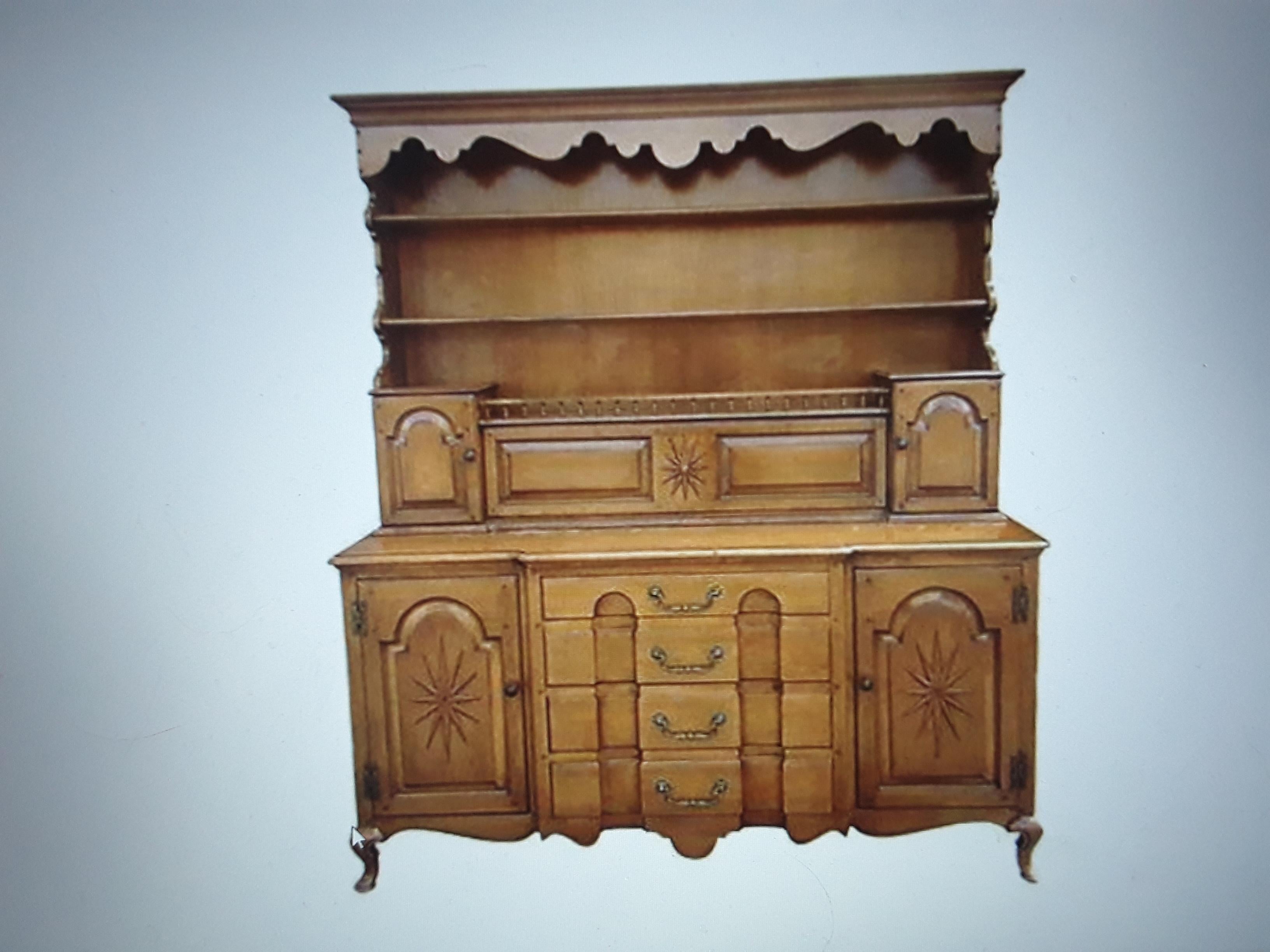 1960;s Dutch Colonial Breakfront Cabinet/ Cupboard For Sale 1