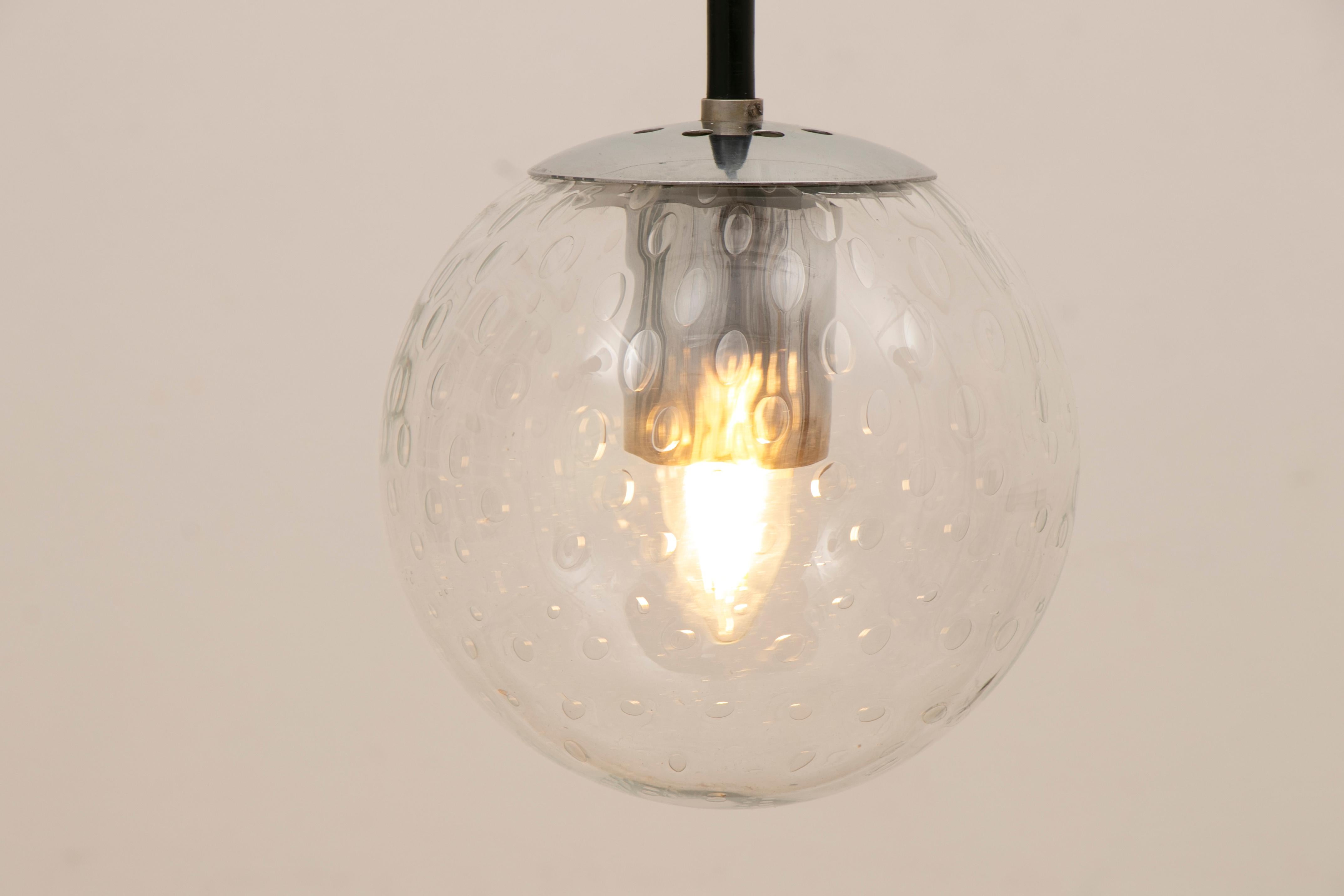 1960s Dutch Globe Pendant 'Light Drops' Light by RAAK Amsterdam 4 Available In Good Condition In London, GB