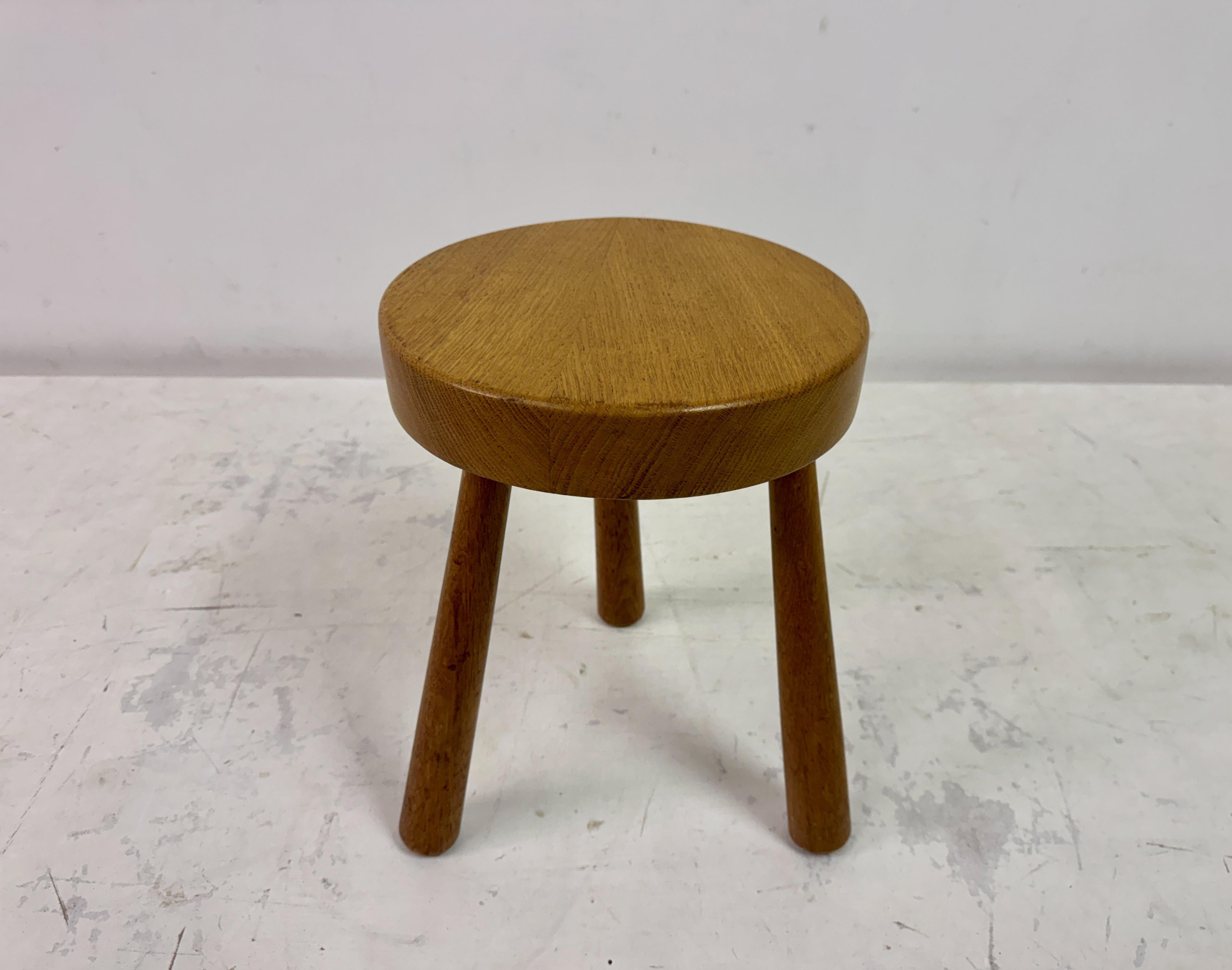 Brutalist 1960s Dutch oak stool
