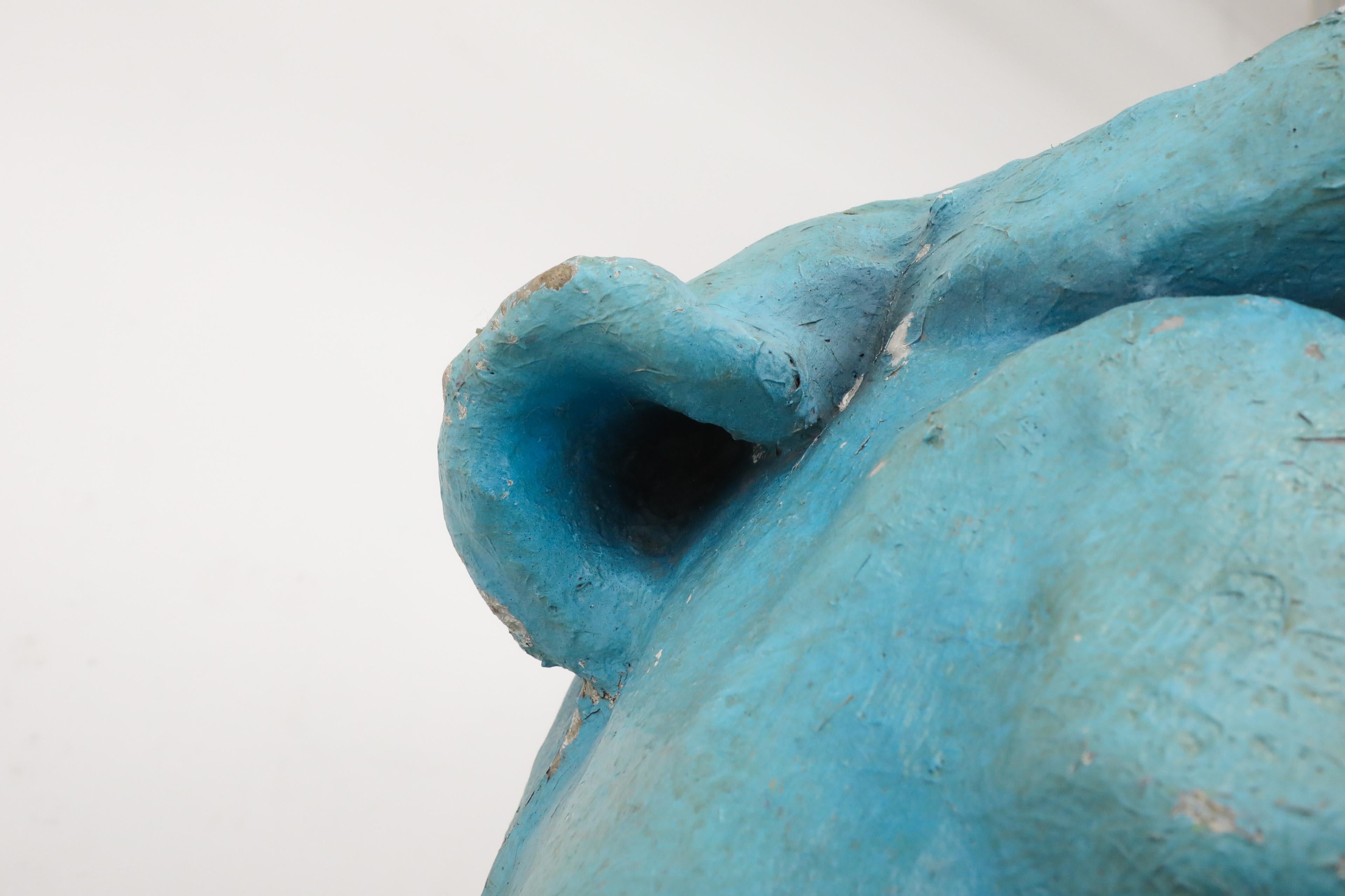 1960 Dutch Papier Mache Blue Bulldog Carnival Parade Head in vendita 2
