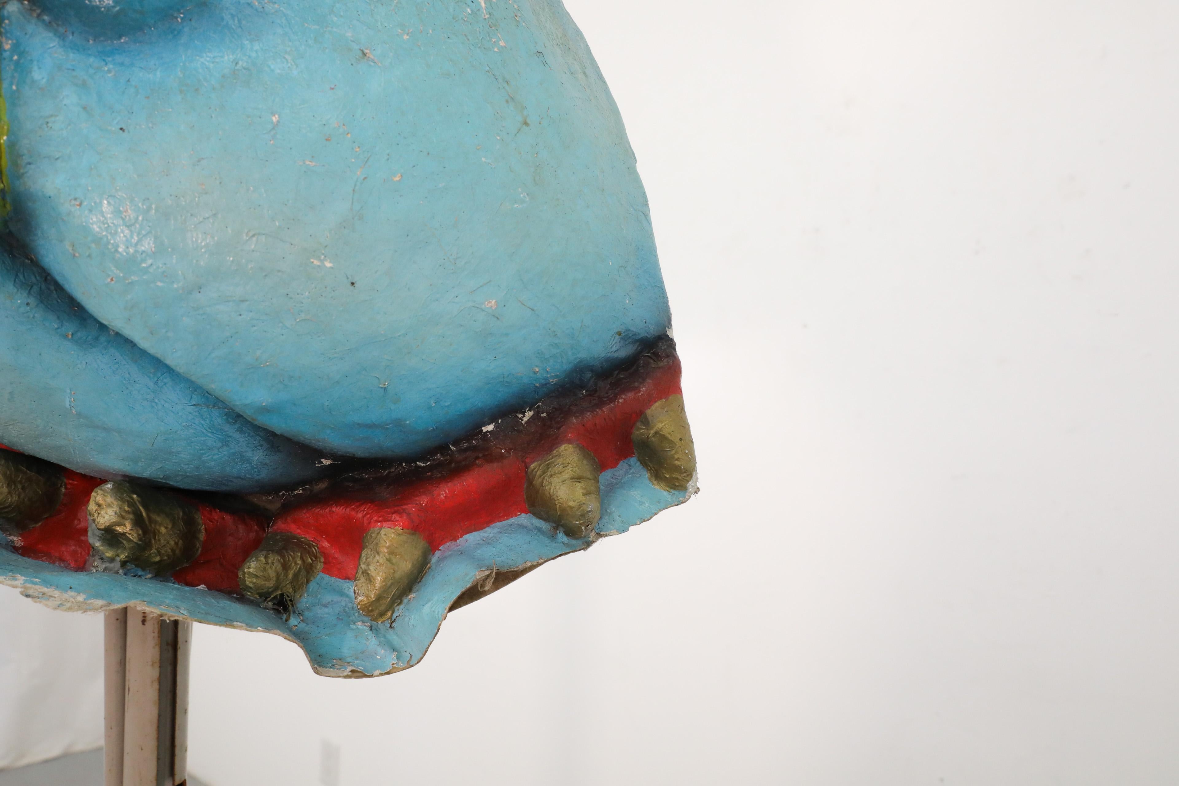 1960 Dutch Papier Mache Blue Bulldog Carnival Parade Head in vendita 4