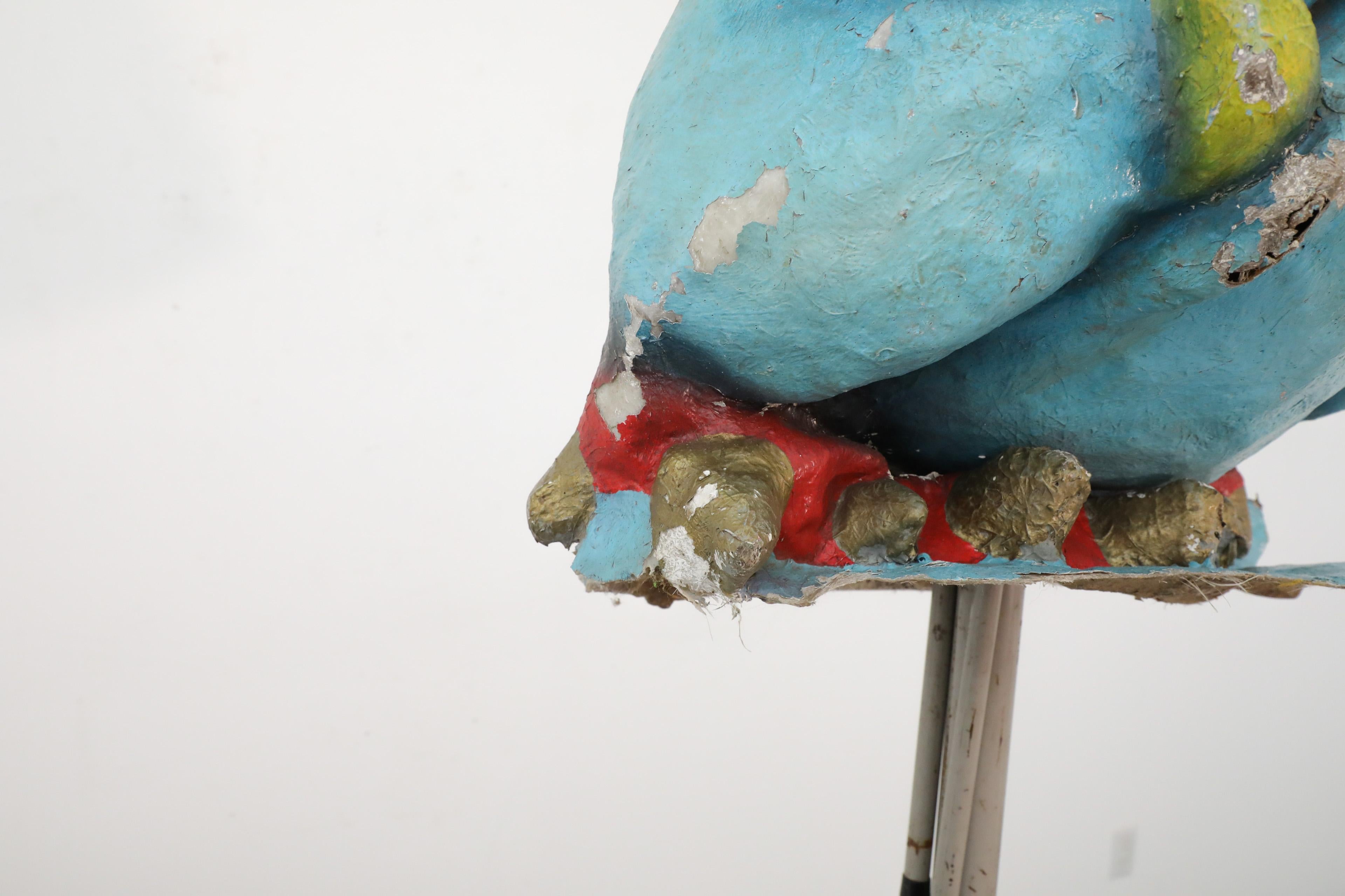1960 Dutch Papier Mache Blue Bulldog Carnival Parade Head in vendita 1