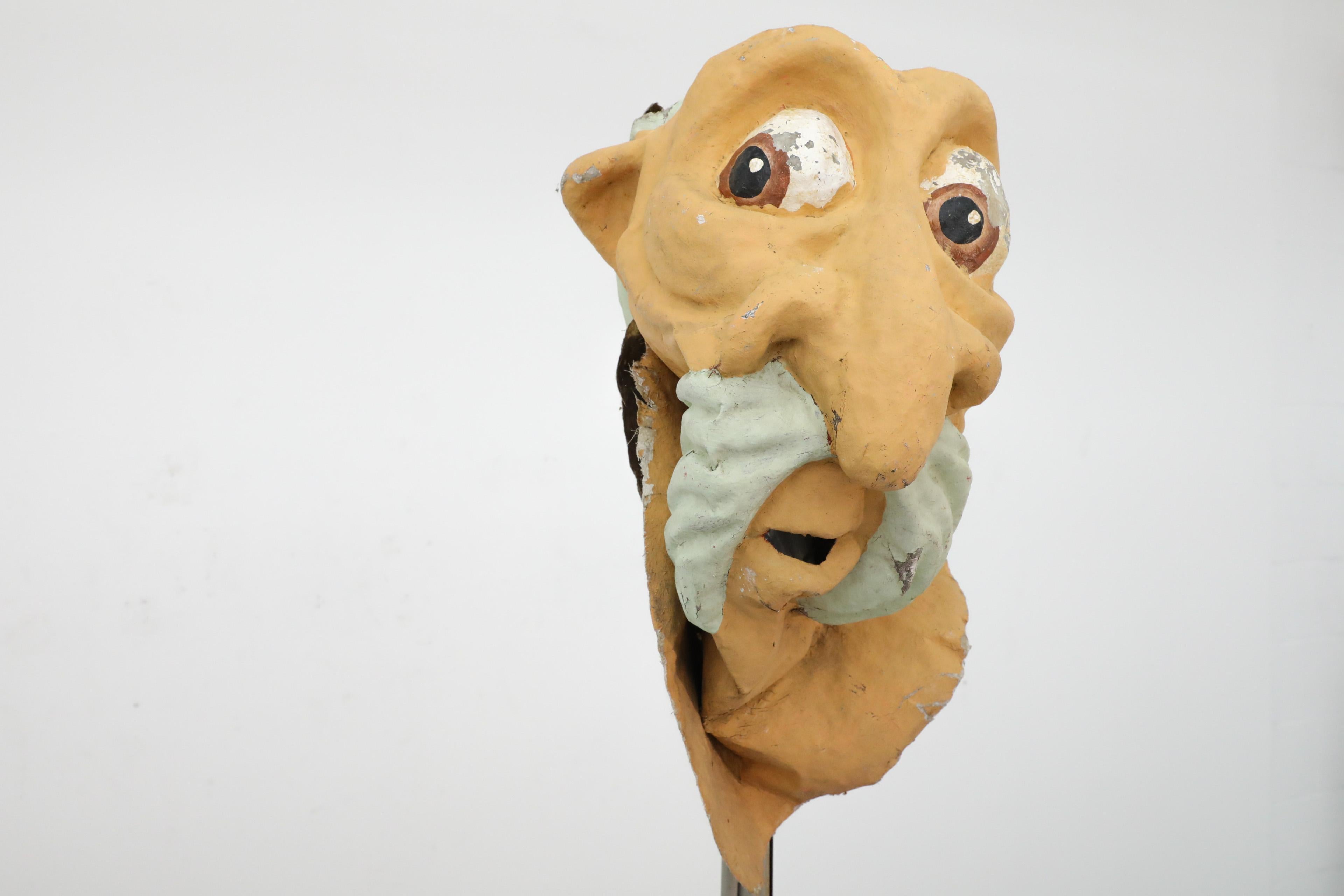 Olandese 1960 Papier Mache olandese Nonno Curioso Testa da parata di Carnevale in vendita