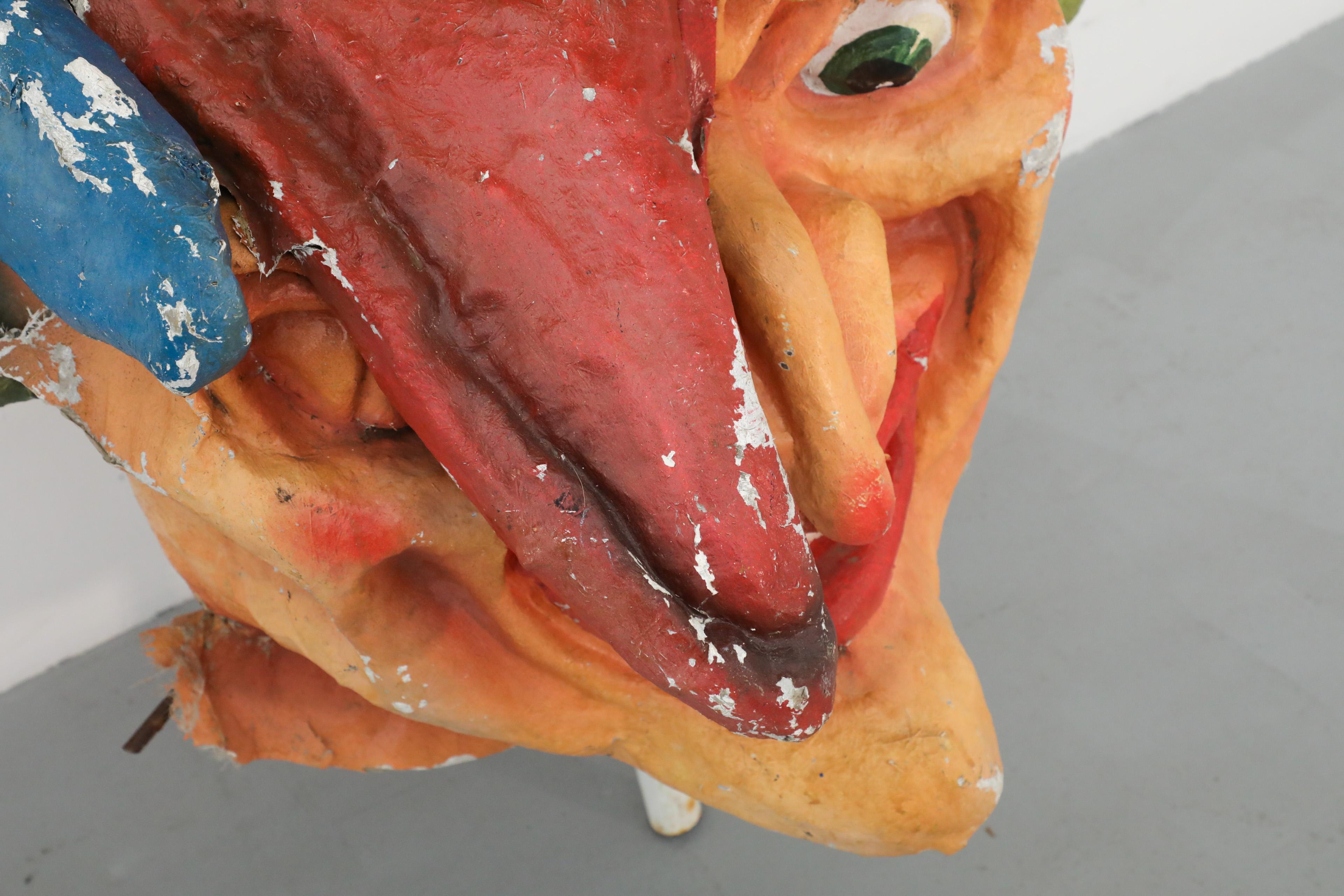 1960 Papier Mache olandese Extra Large Sea Devil Carnival Parade Head in vendita 4