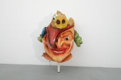 1960s Dutch Papier Mache Extra Large Sea Devil Carnival Parade Head