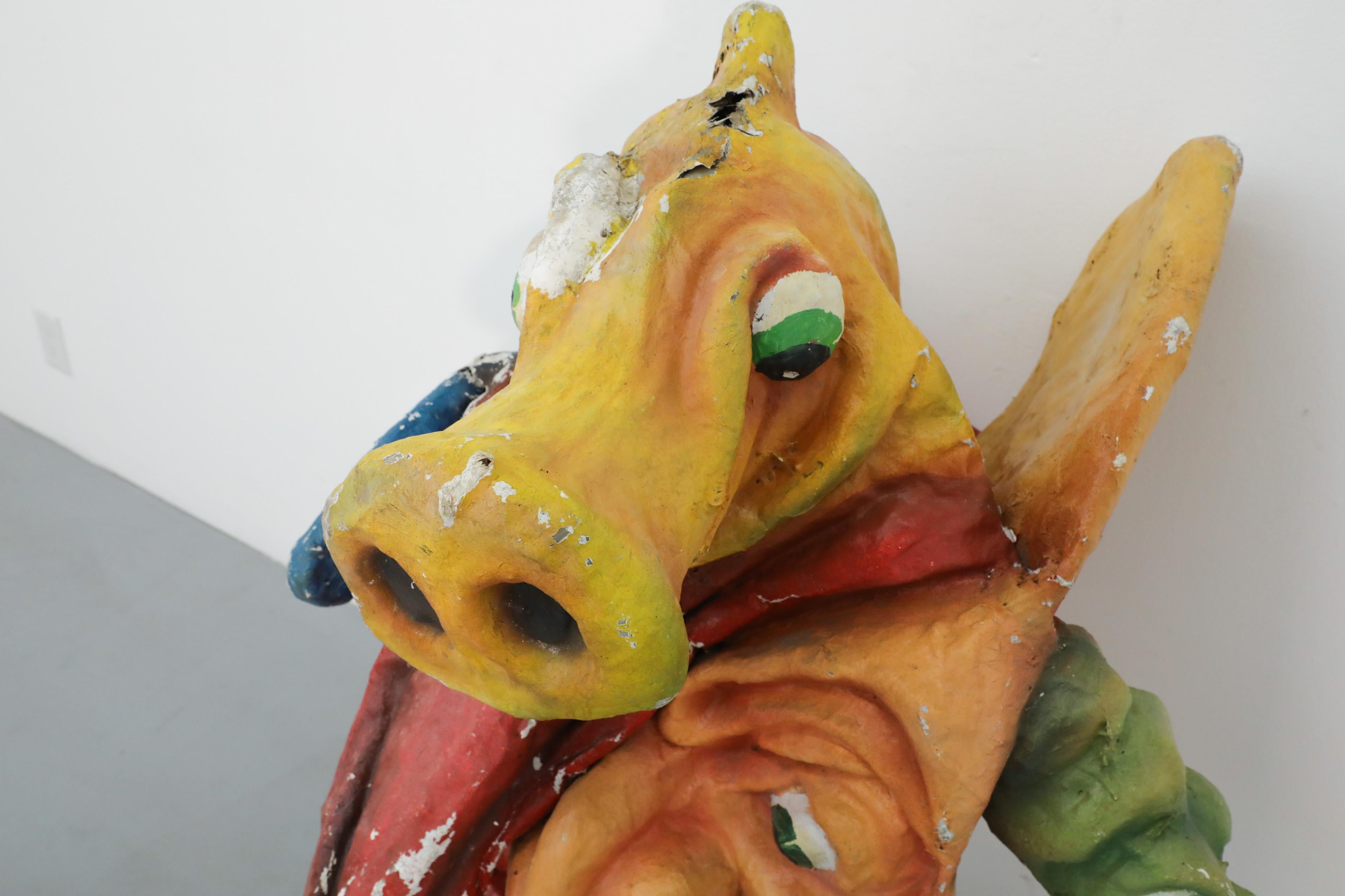 Olandese 1960 Papier Mache olandese Extra Large Sea Devil Carnival Parade Head in vendita
