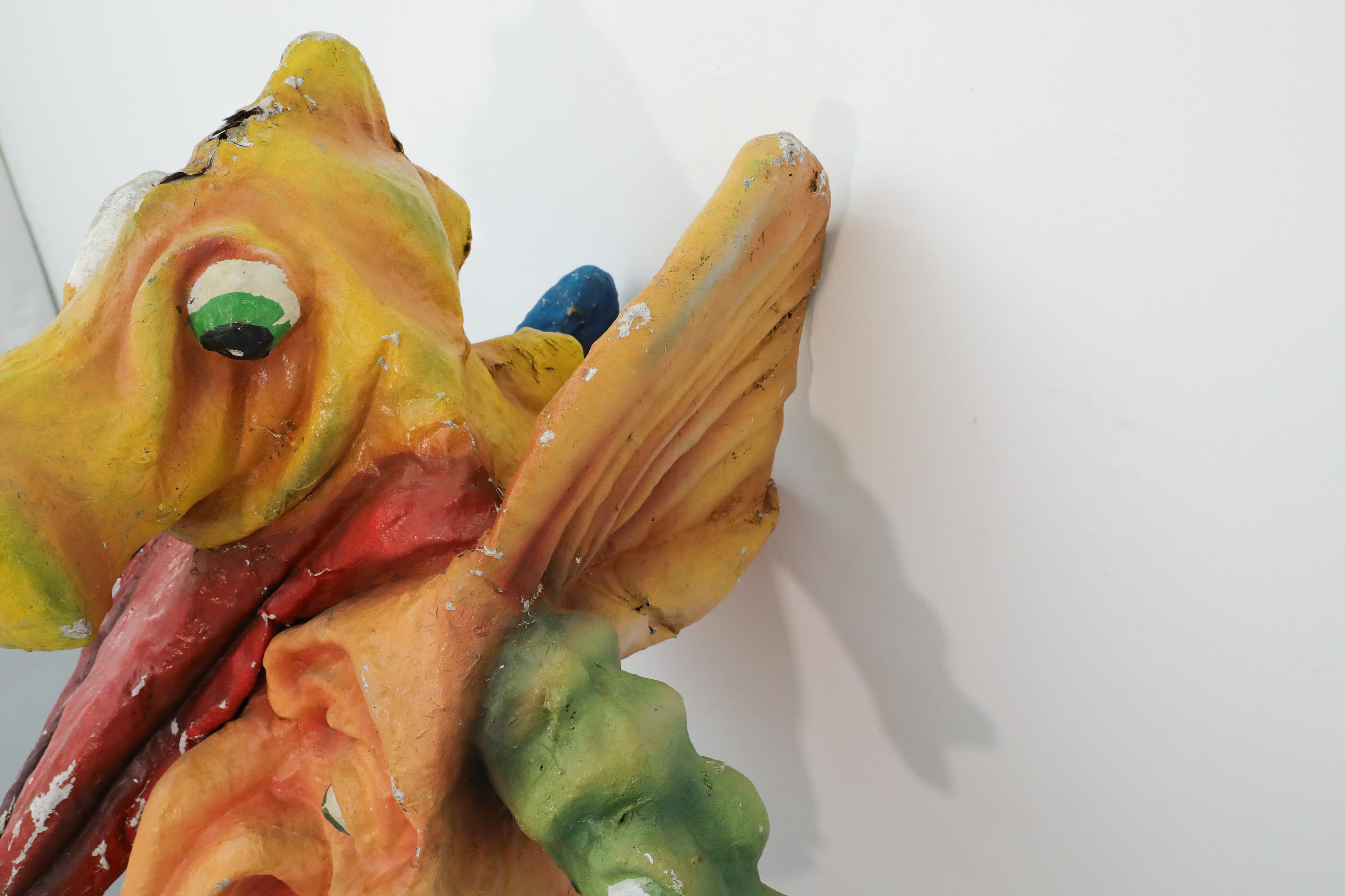 1960 Papier Mache olandese Extra Large Sea Devil Carnival Parade Head In condizioni buone in vendita a Los Angeles, CA