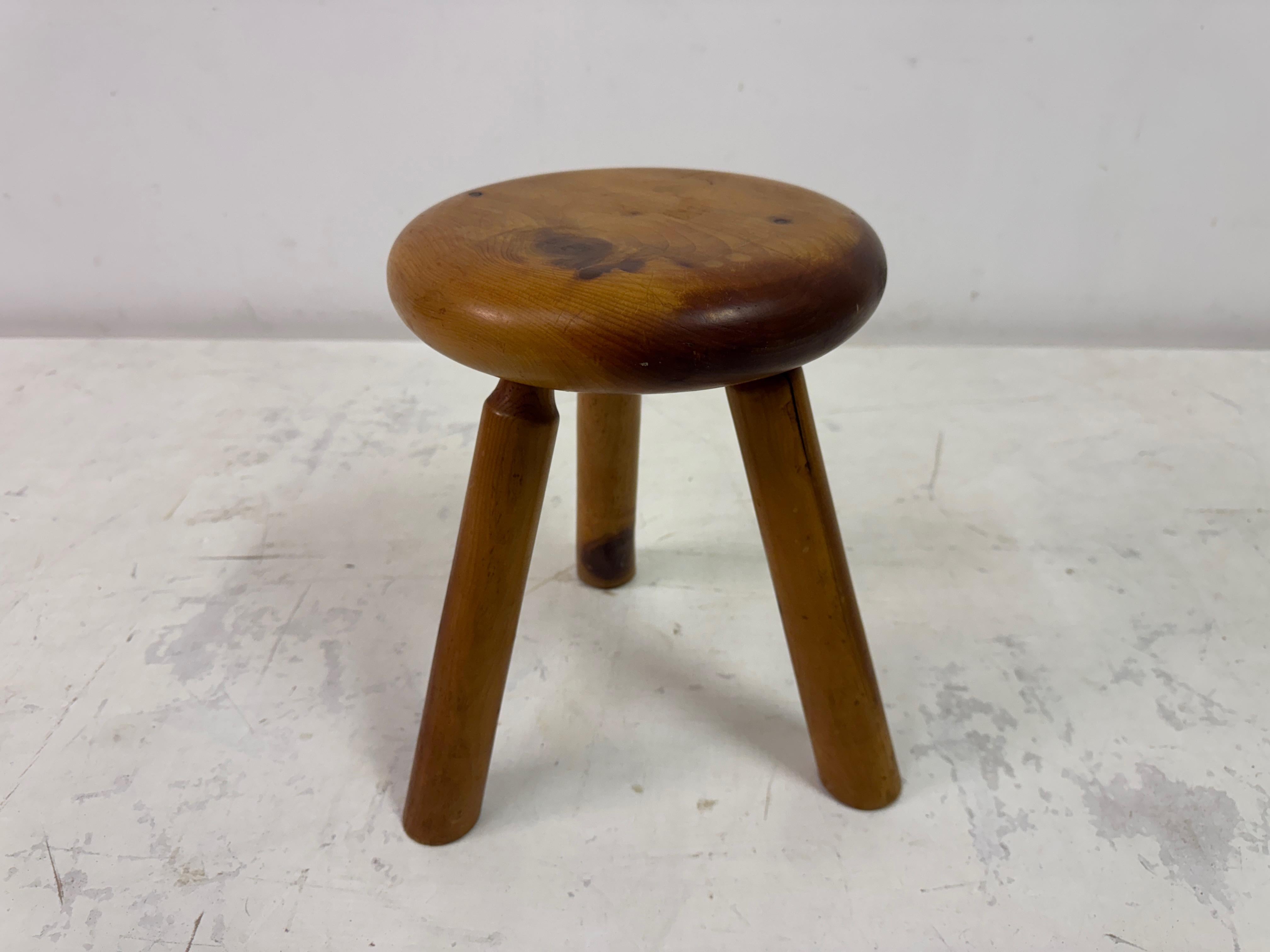 1960s Dutch Pine Stool For Sale 1