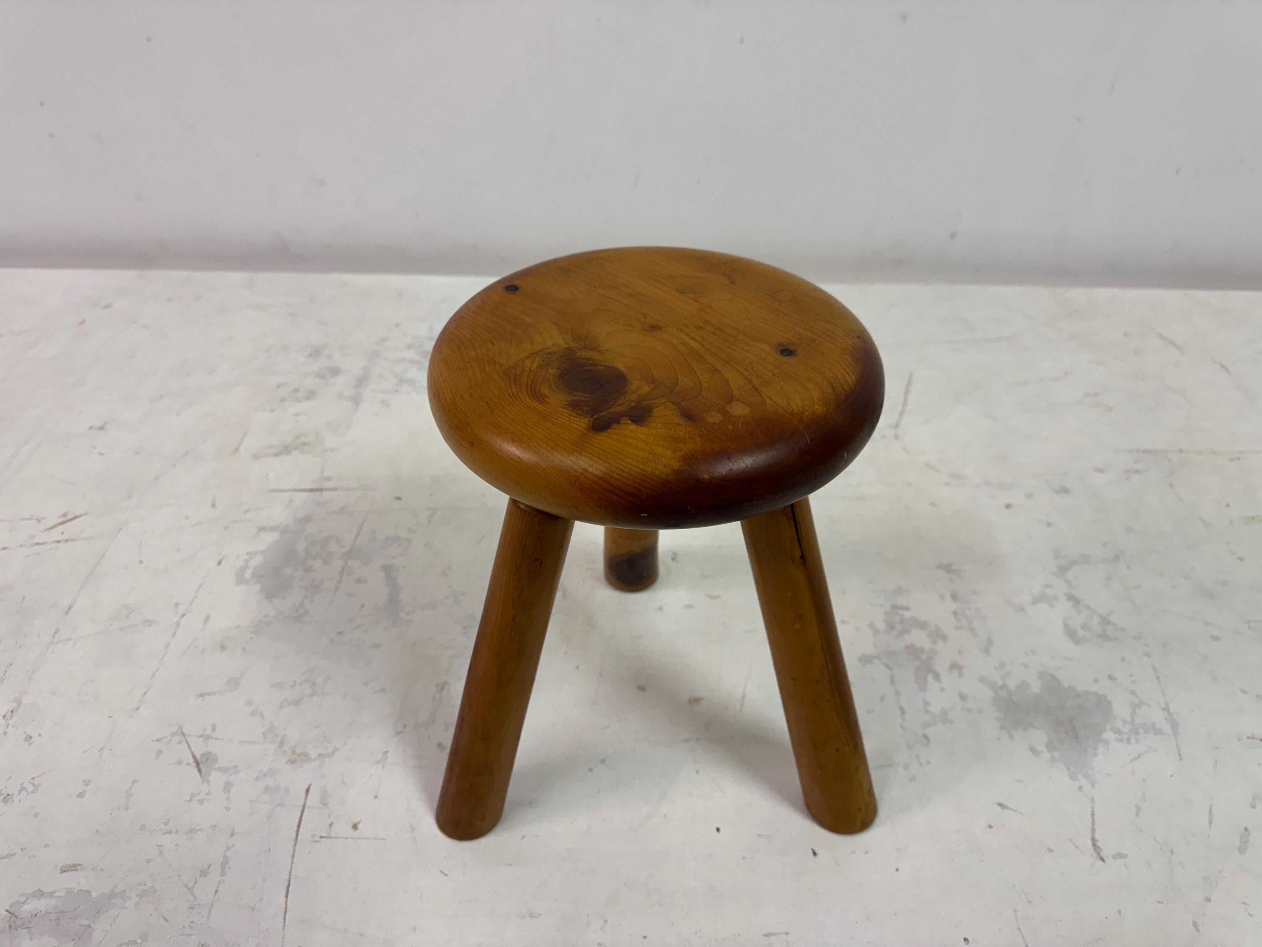 1960s Dutch Pine Stool For Sale 3