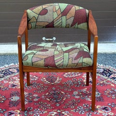 1960's Dux Swedish Modern Sculpted Walnut Accent Chair by Folke Ohlsson