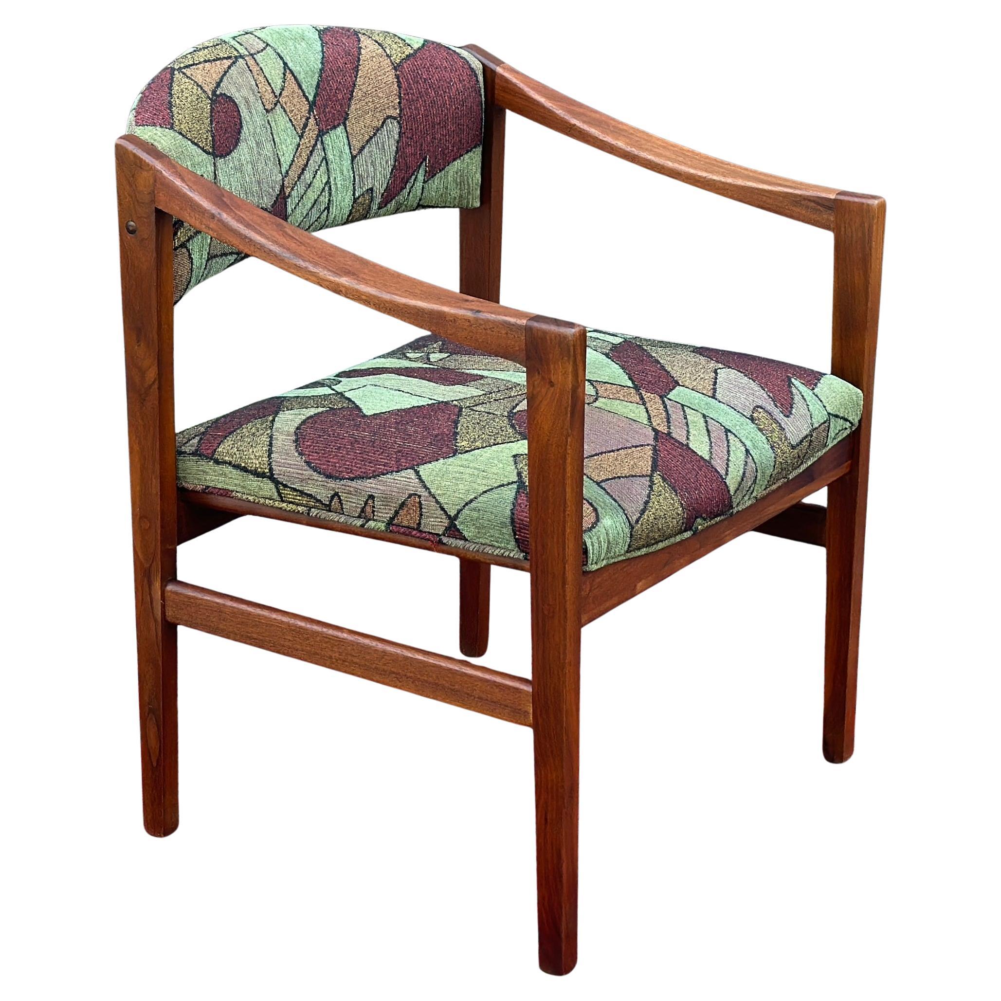 1960's Dux Swedish Modern Sculpted Walnut Accent Chair by Folke Ohlsson