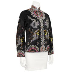 1960s Dynasty Black Dragon and Phoenix Beaded Jacket