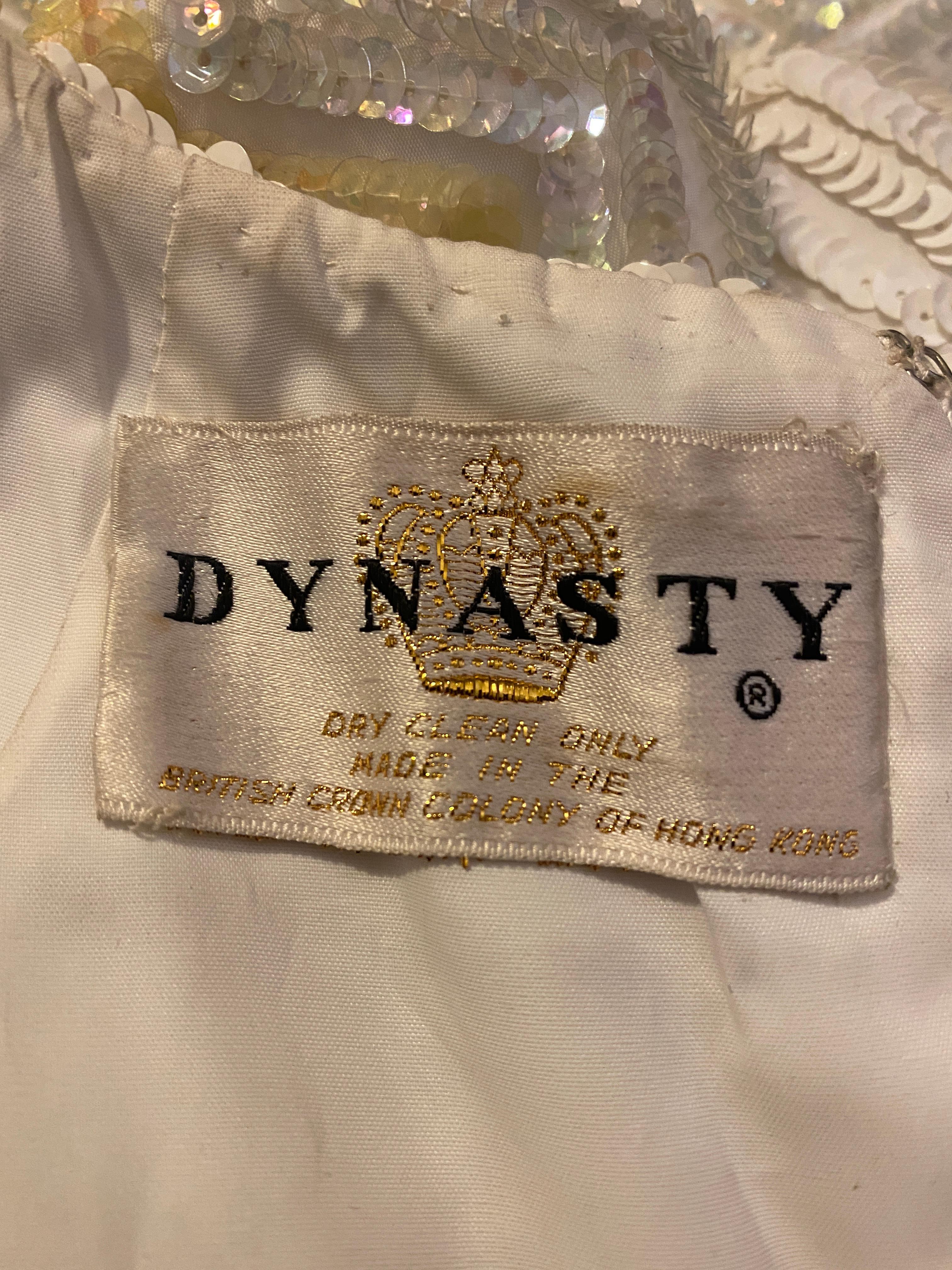Robe droite à sequins à chevrons de la dynastie des années 1960 en vente 1