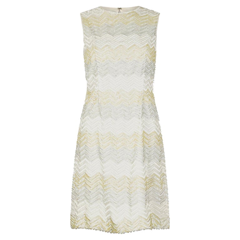 1960s Fil Coupé Chevron Dress Size 6/7