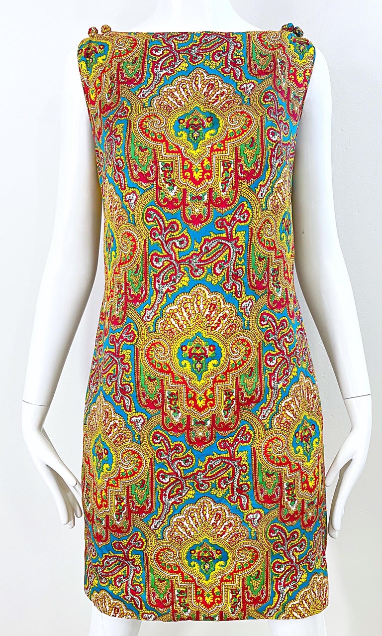 60’s Floral Dress Colorful Sleeveless