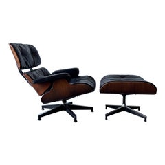 Salotto e ottomana Eames degli anni 
60 in palissandro, Herman Miller