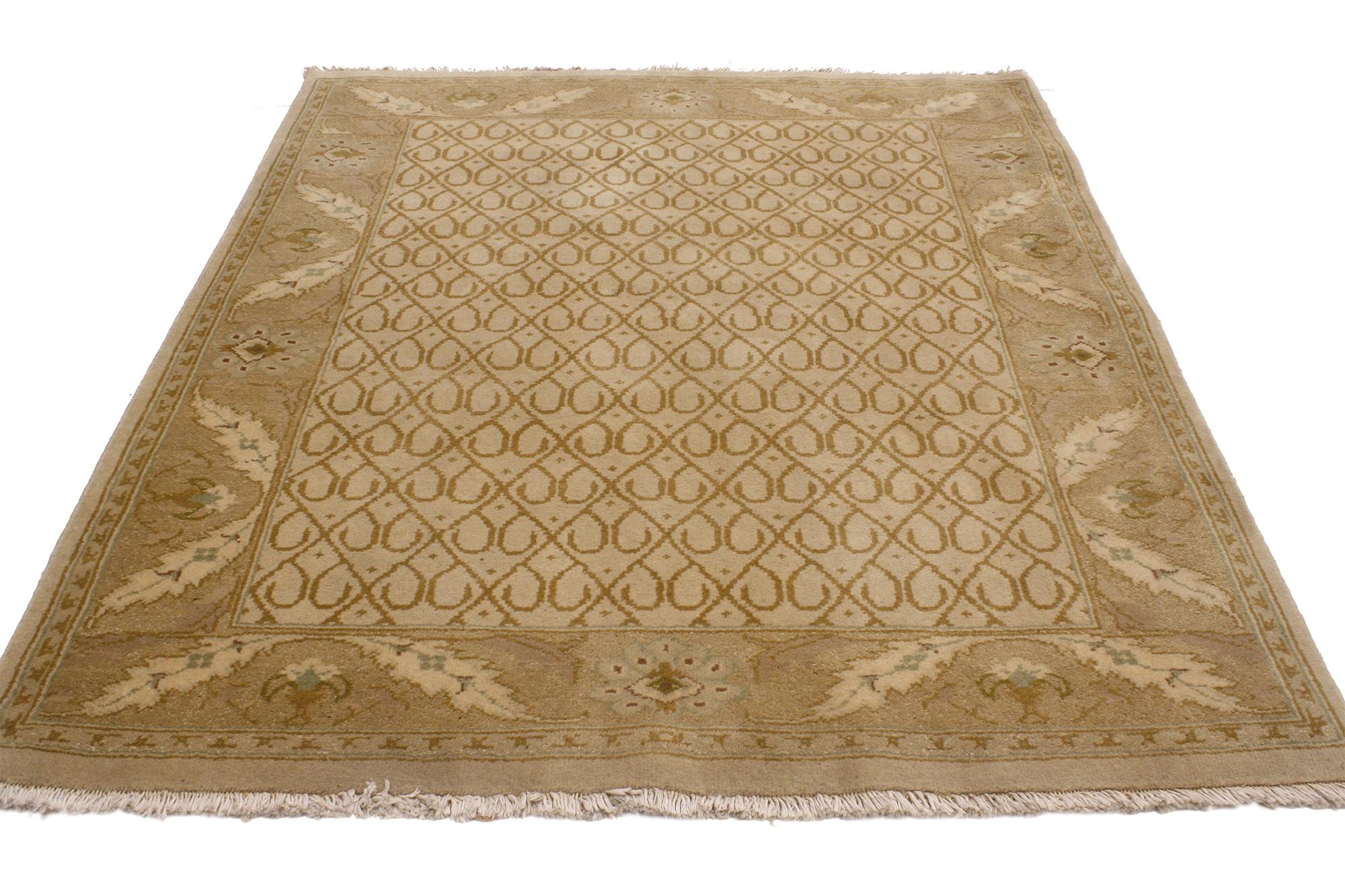Spanish Colonial 1960's Earth-Tone Indian Rug with Traditional Style For Sale