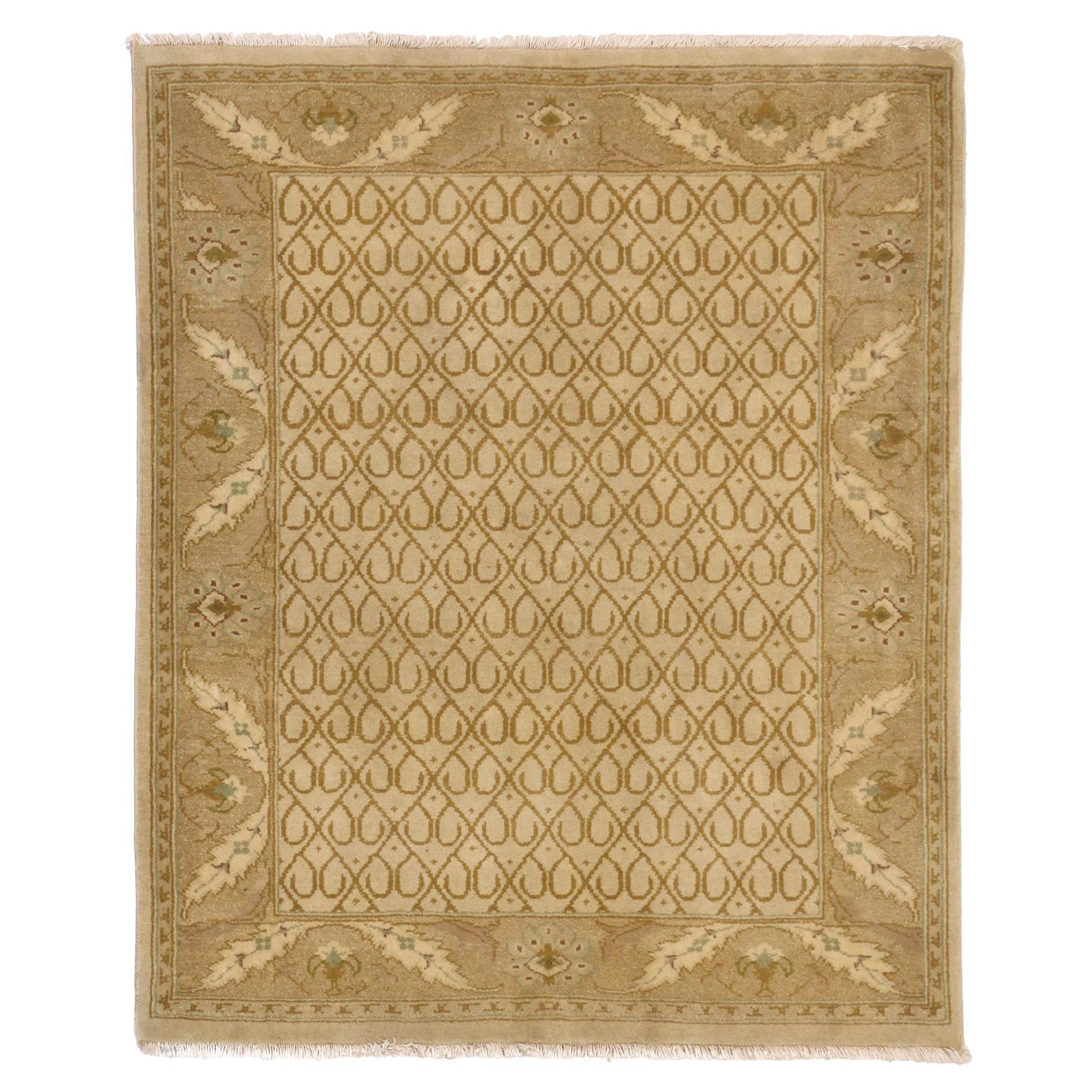 1960's Earth-Tone Indian Rug with Traditional Style