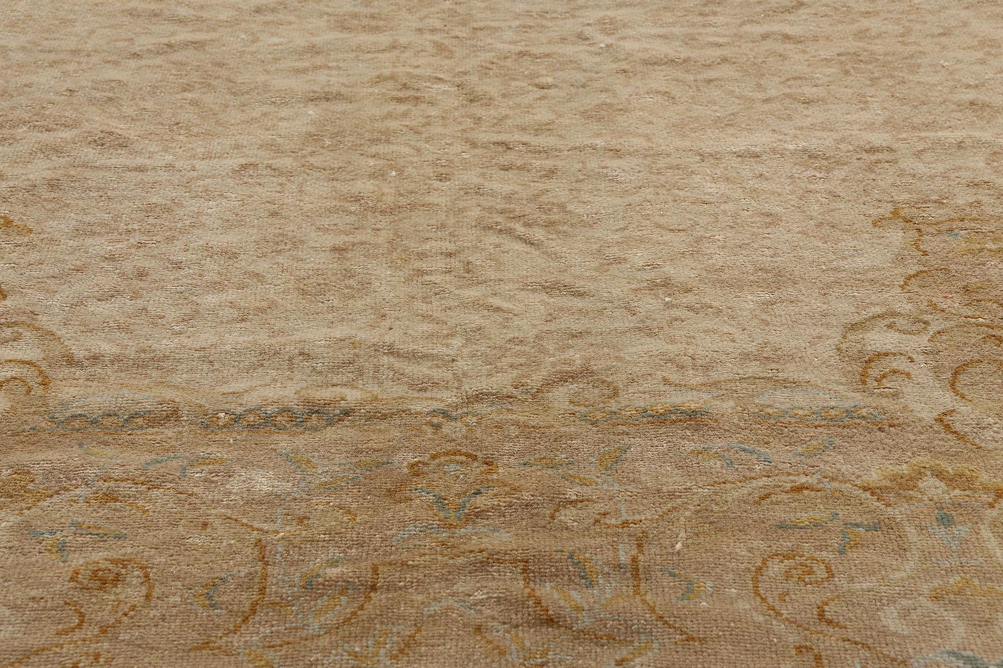 Alfombra turca de Oushak en tonos tierra de los años 60 con estilo moderno Turco en venta