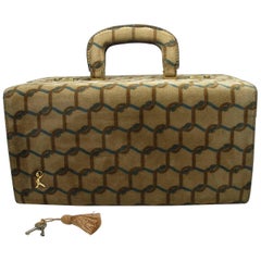 Vintage 1960's Edition Rare Roberta Di Camerino Train Case Beauty Trunk Vanity Velvet