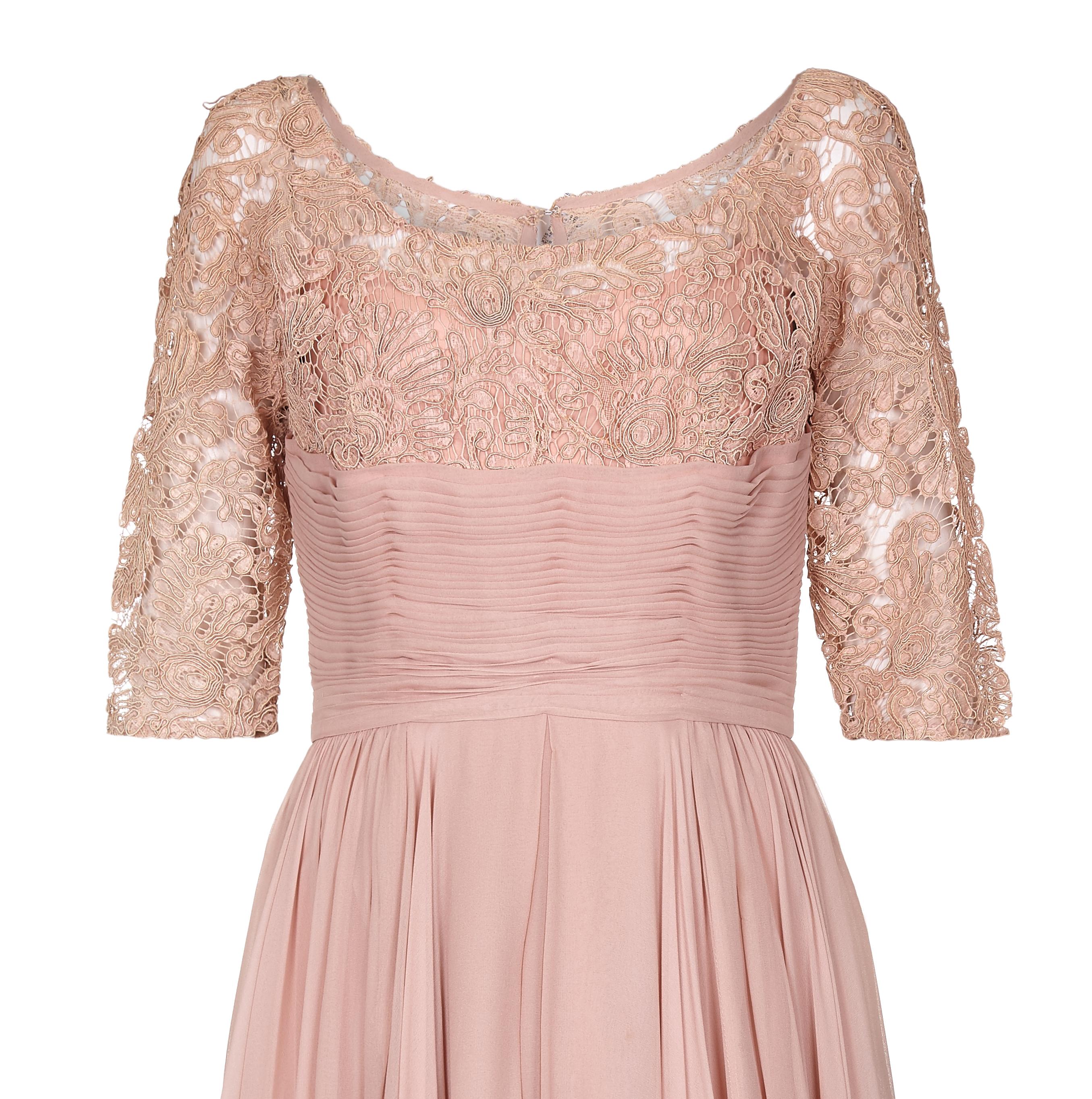 dusky pink chiffon dress