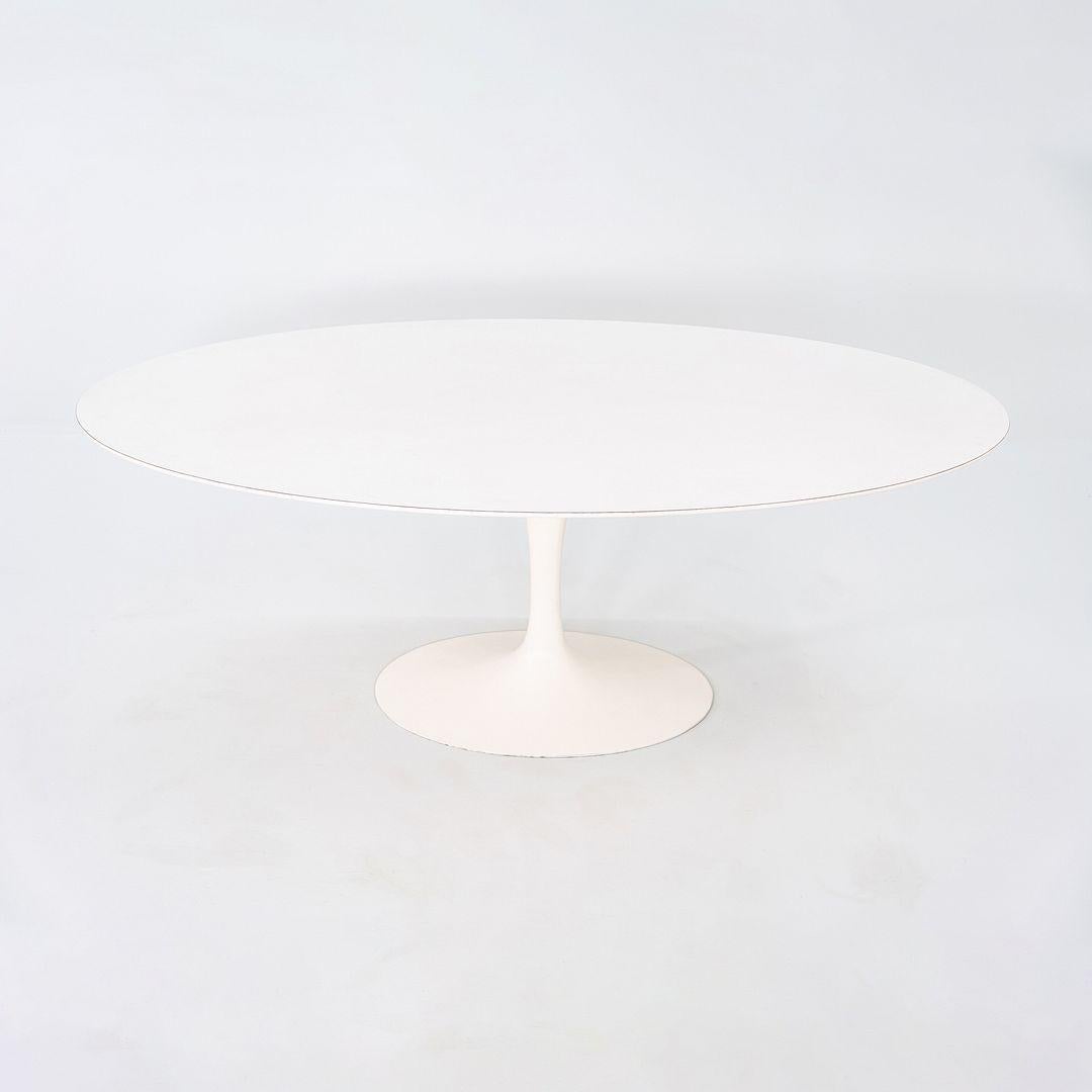 1960s Eero Saarinen for Knoll 78x48 inch Oval Tulip Dining Table in Laminate For Sale 1