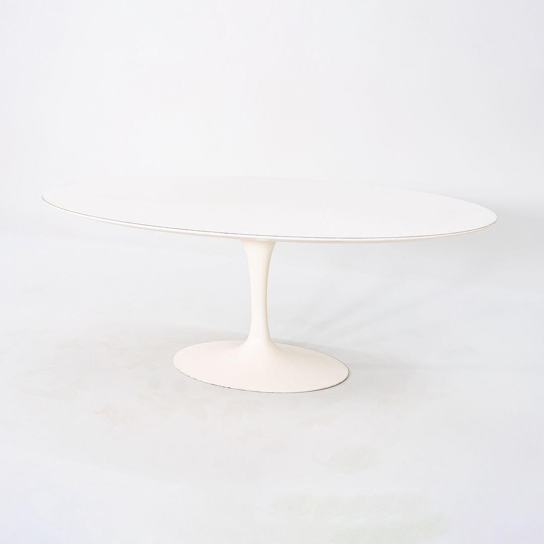 1960s Eero Saarinen for Knoll 78x48 inch Oval Tulip Dining Table in Laminate For Sale 3