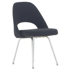 1960s Eero Saarinen for Knoll Armless Executive Side Chair w/ Tubular Legs Black