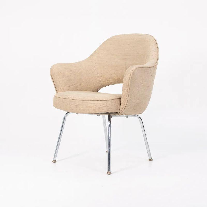 1960s Eero Saarinen for Knoll Executive Armchair in Tan Fabric In Good Condition For Sale In Philadelphia, PA