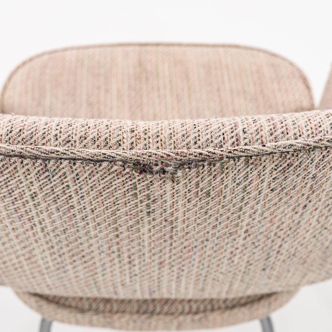 Steel 1960s Eero Saarinen for Knoll Executive Dining Chair Arm in Beige Fabric For Sale